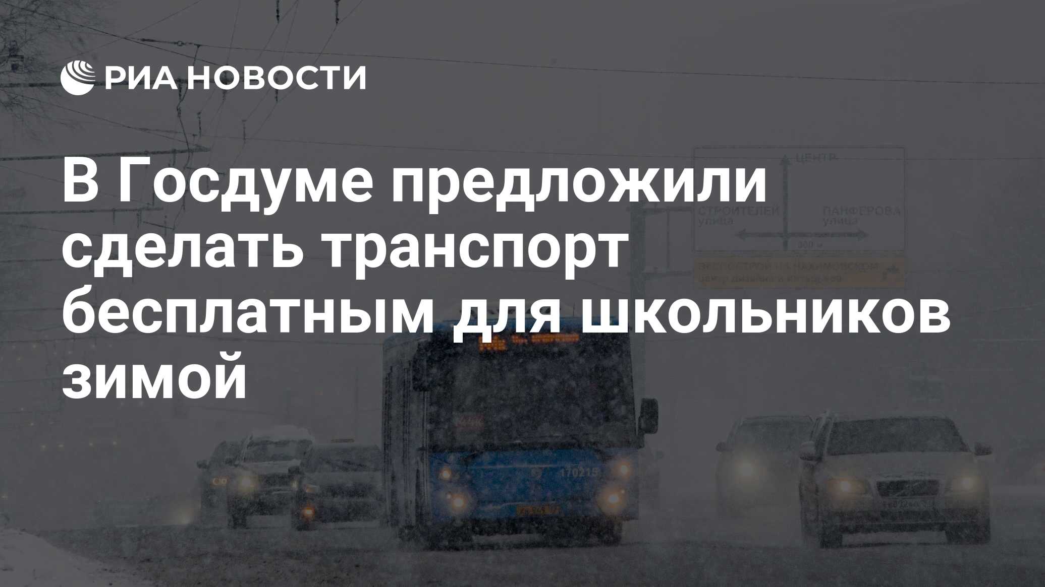 В Госдуме предложили сделать транспорт бесплатным для школьников зимой -  РИА Новости, 02.01.2023