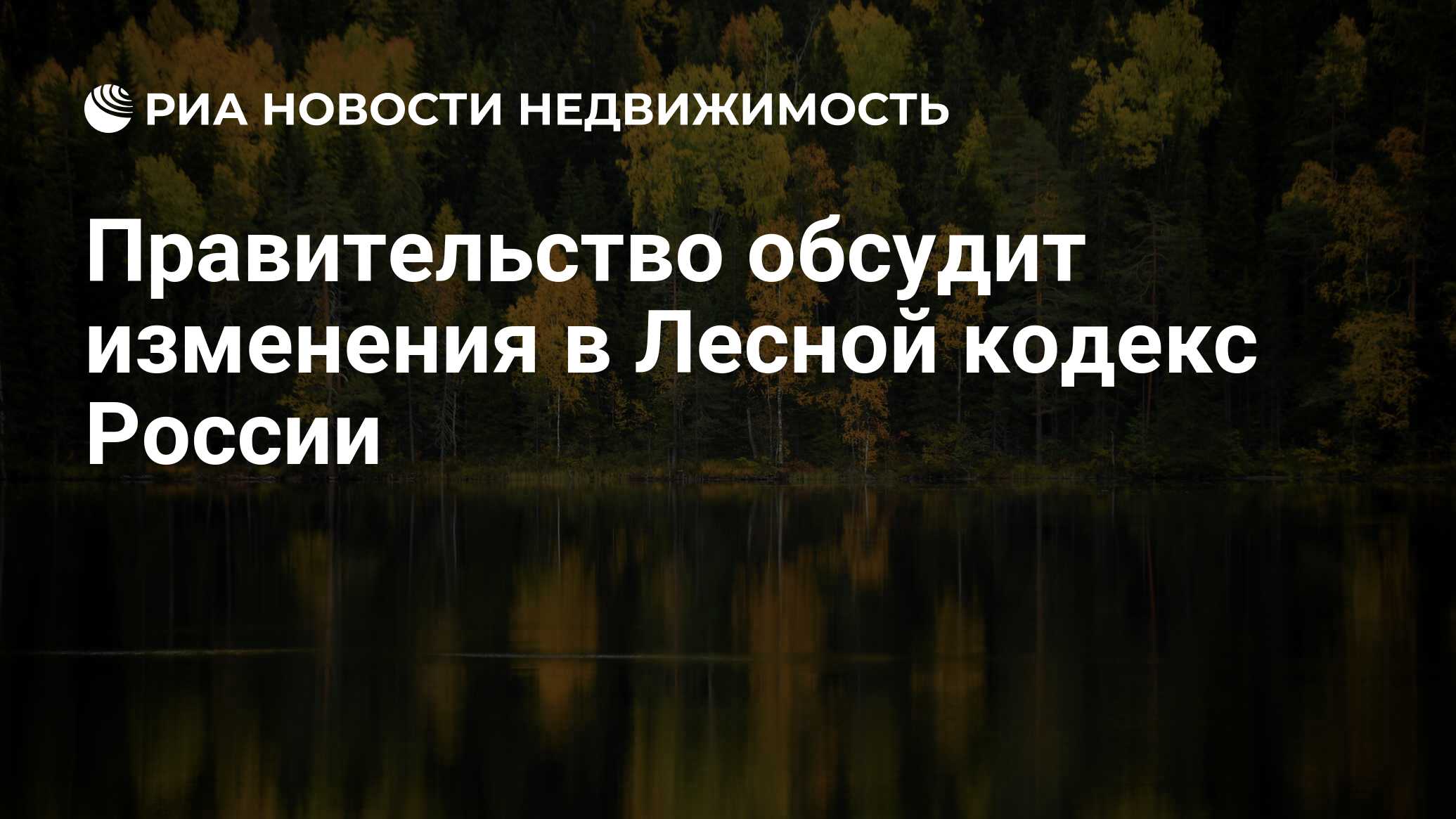 Правительство обсудит изменения в Лесной кодекс России - Недвижимость РИА  Новости, 10.01.2023