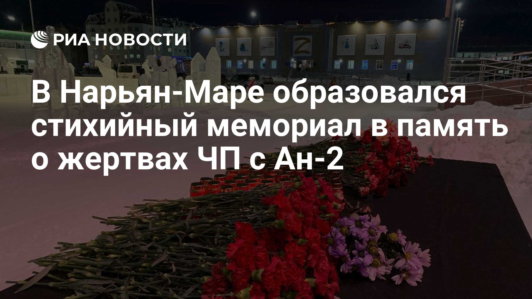 В Нарьян-Маре образовался стихийный мемориал в память о жертвах ЧП с Ан-2 -  РИА Новости, 11.01.2023