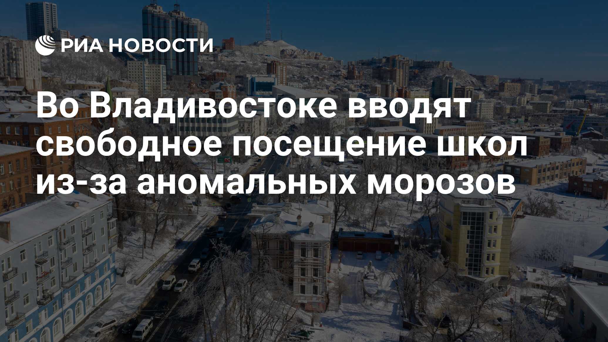 Во Владивостоке вводят свободное посещение школ из-за аномальных морозов -  РИА Новости, 20.01.2023