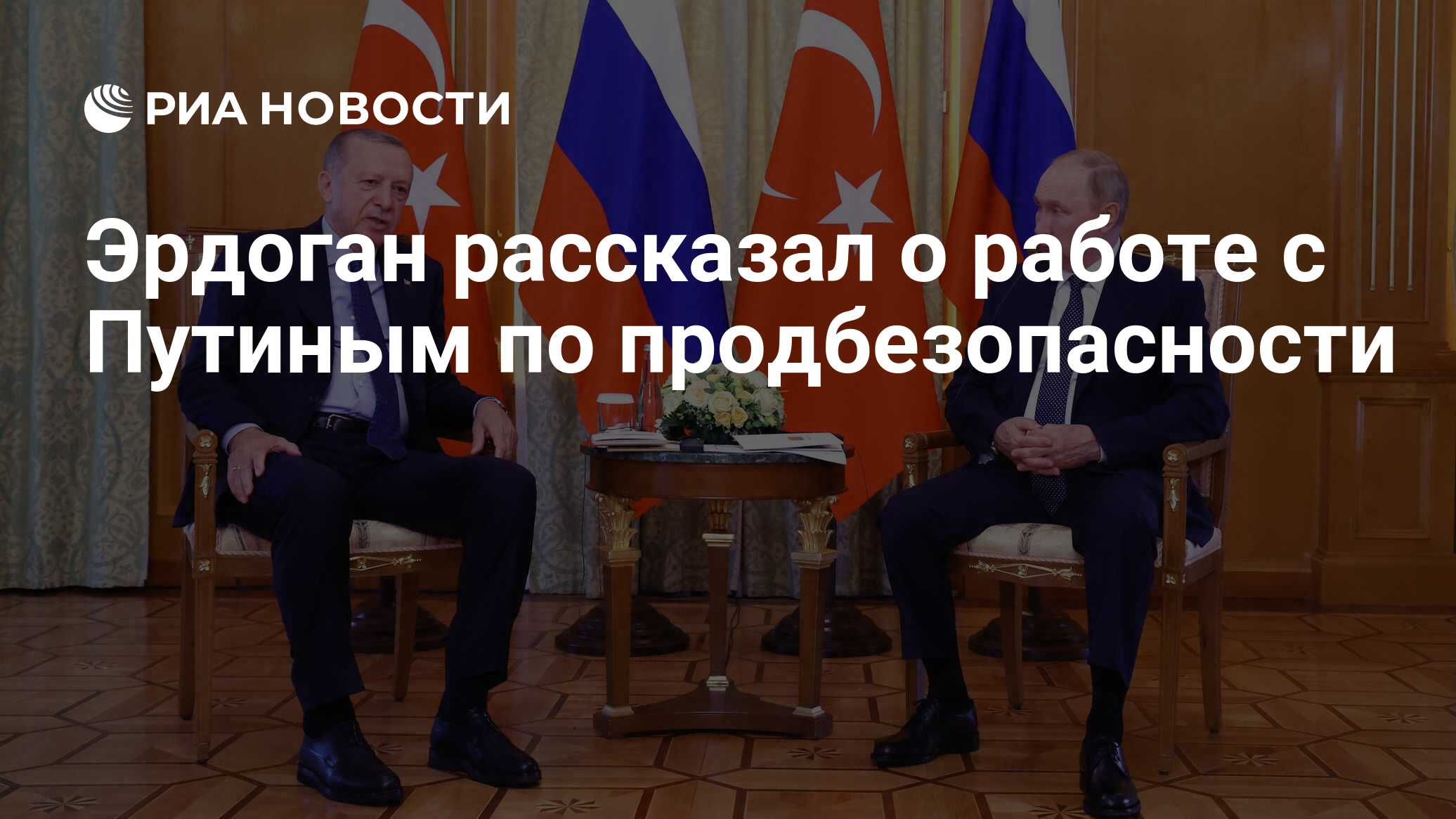 Эрдоган рассказал о работе с Путиным по продовольственной безопасности