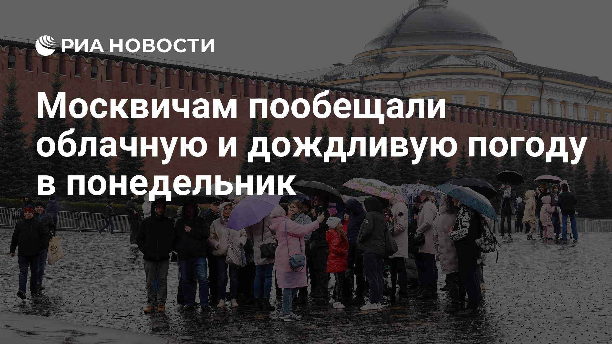 Москвичам пообещали пасмурную и дождливую погоду в понедельник