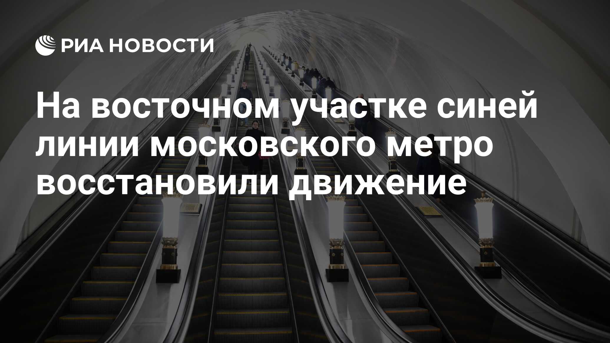 На восточном участке синей линии московского метро восстановили движение -  РИА Новости, 15.04.2023