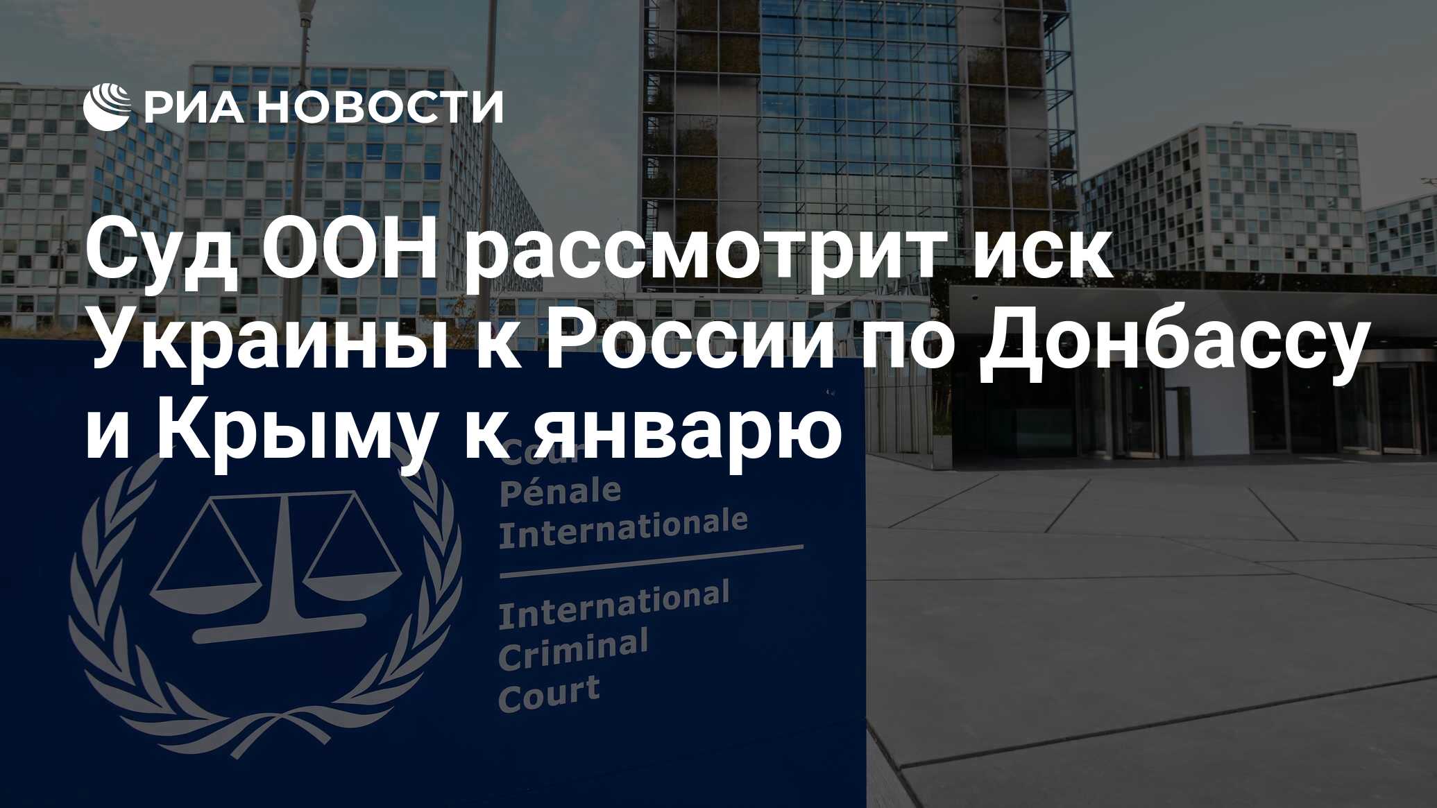 Суд ООН рассмотрит иск Украины к России по Донбассу и Крыму к январю - РИА  Новости, 06.06.2023