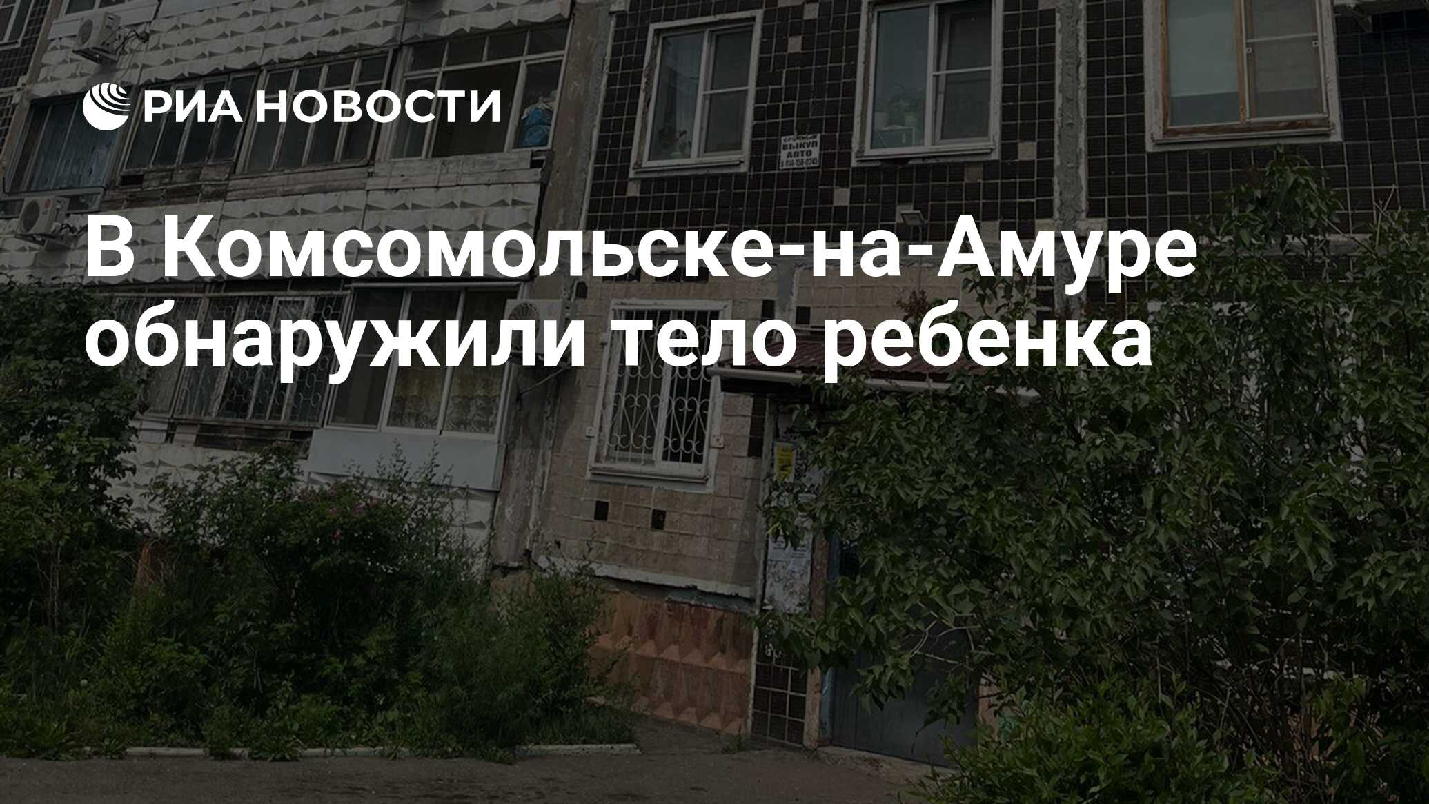 В Комсомольске-на-Амуре обнаружили тело ребенка - РИА Новости, 23.06.2023