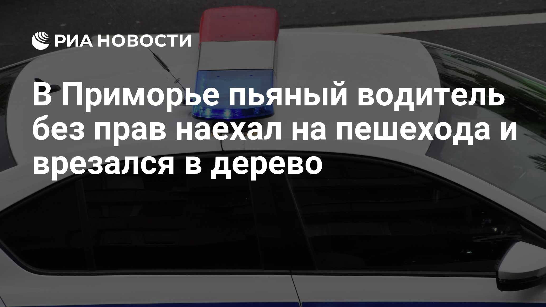 В Приморье пьяный водитель без прав наехал на пешехода и врезался в дерево  - РИА Новости, 23.06.2023