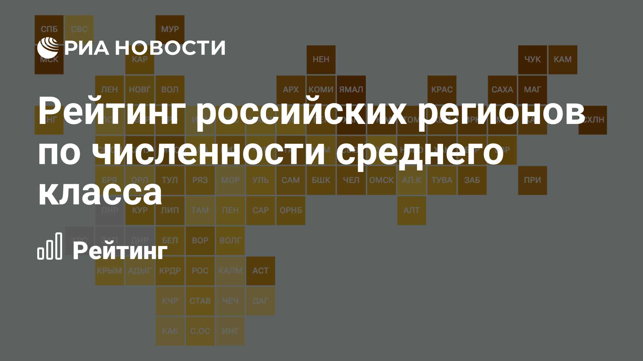 Рейтинг российских регионов по численности среднего класса - РИА Новости,  24.07.2023