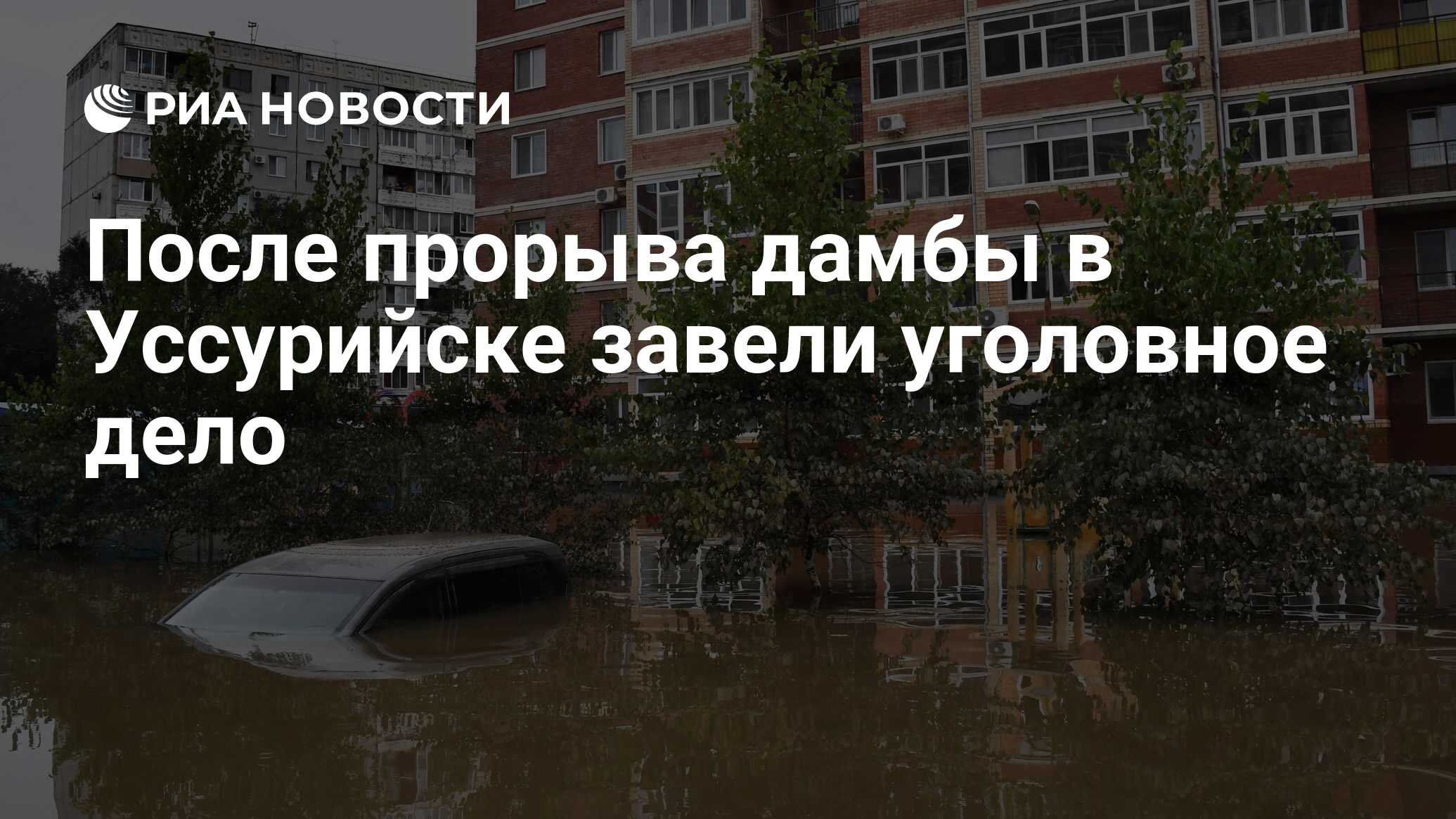 После прорыва дамбы в Уссурийске завели уголовное дело - РИА Новости,  15.08.2023