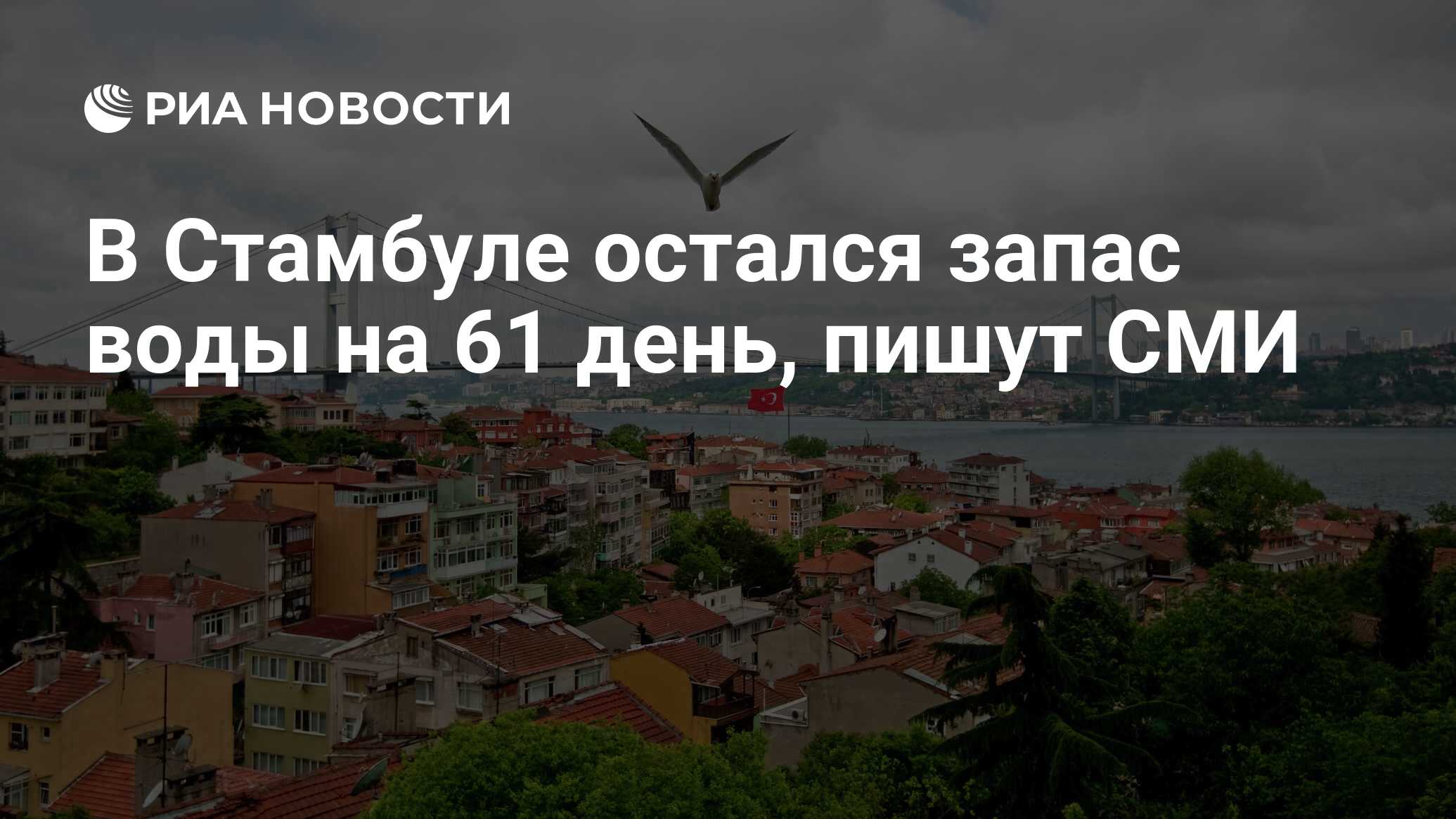 В Стамбуле остался запас воды на 61 день, пишут СМИ - РИА Новости,  16.08.2023