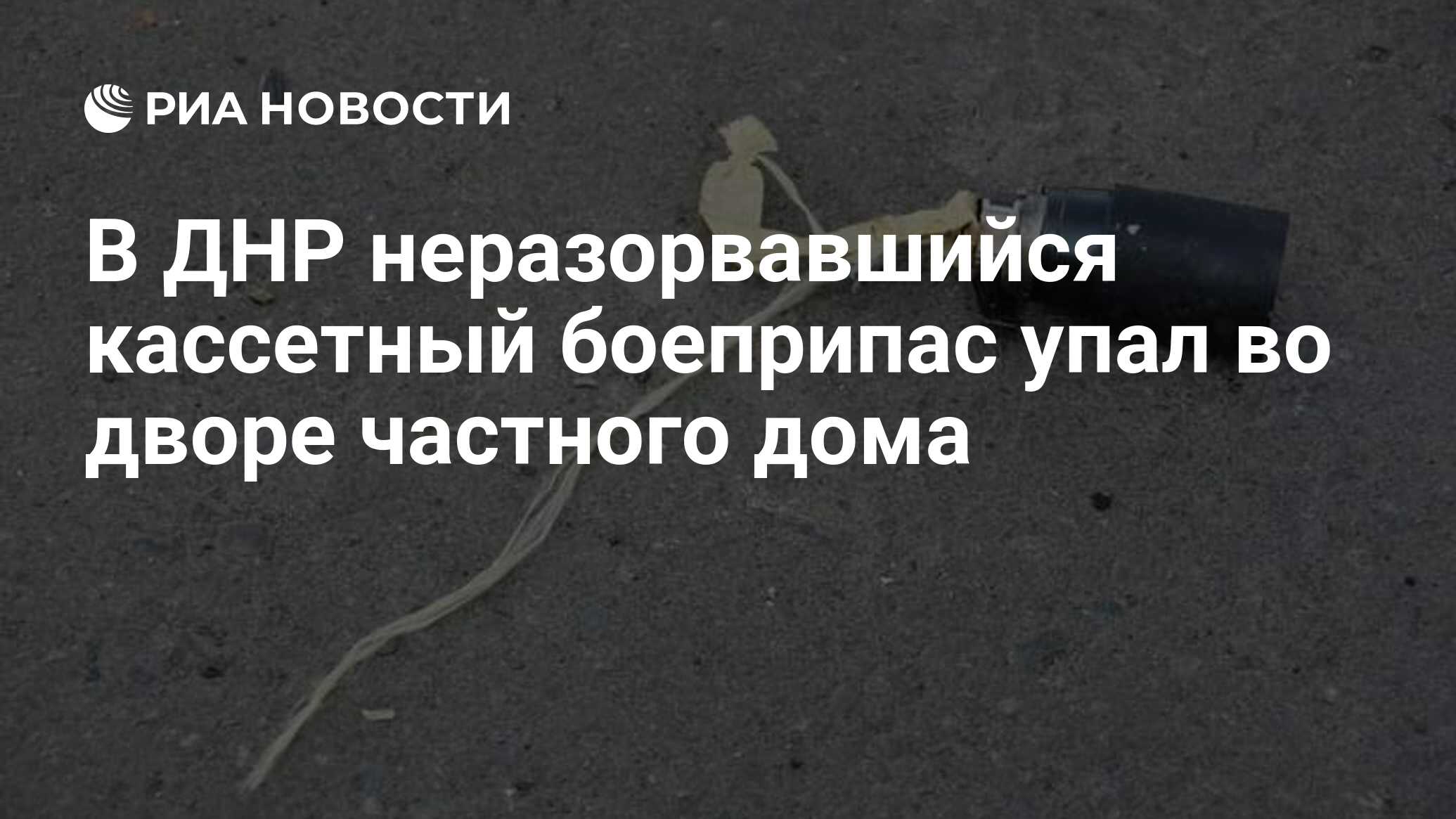 В ДНР неразорвавшийся кассетный боеприпас упал во дворе частного дома - РИА  Новости, 24.08.2023