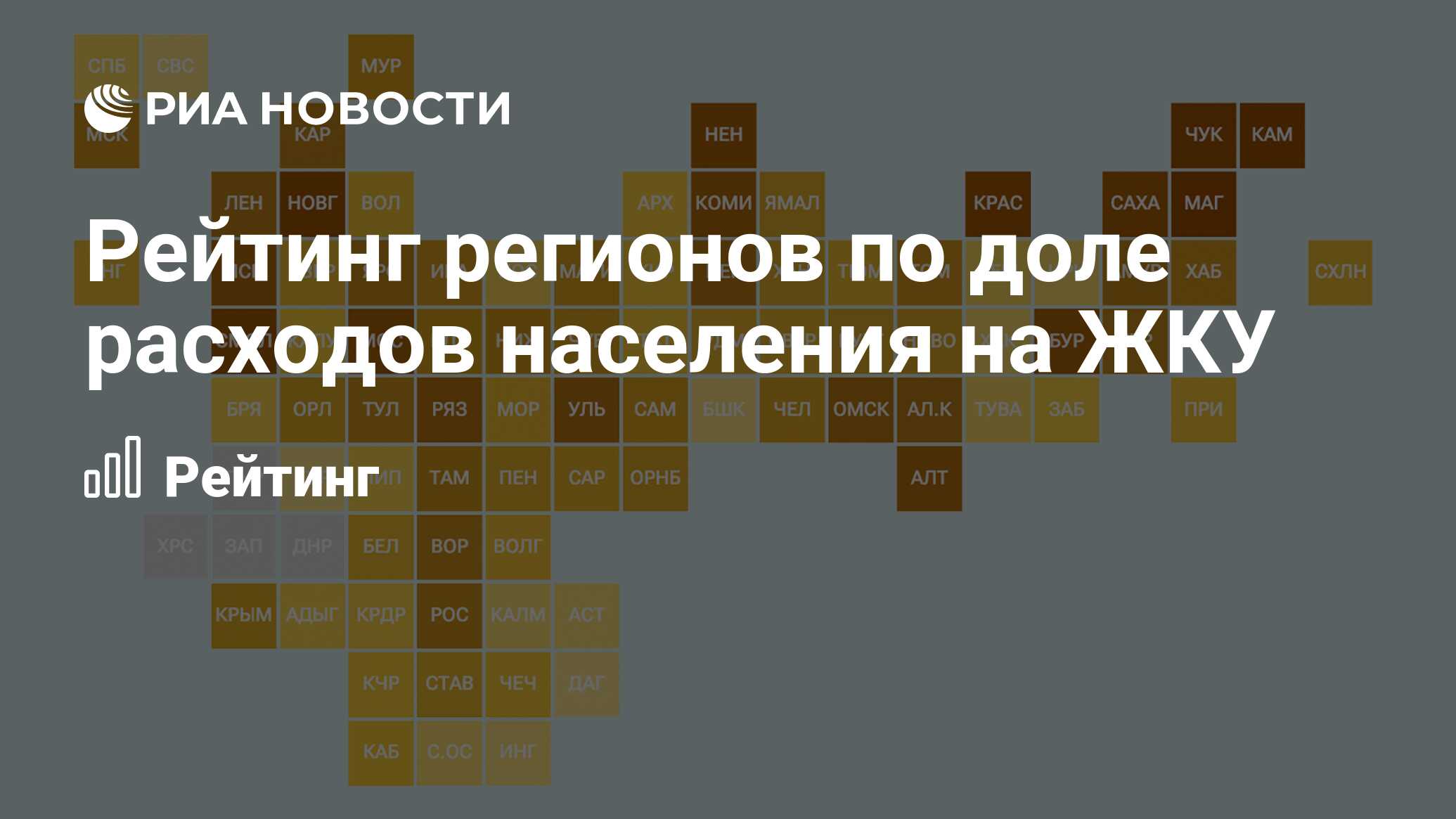 Рейтинг регионов по доле расходов населения на ЖКУ - РИА Новости, 04.09.2023