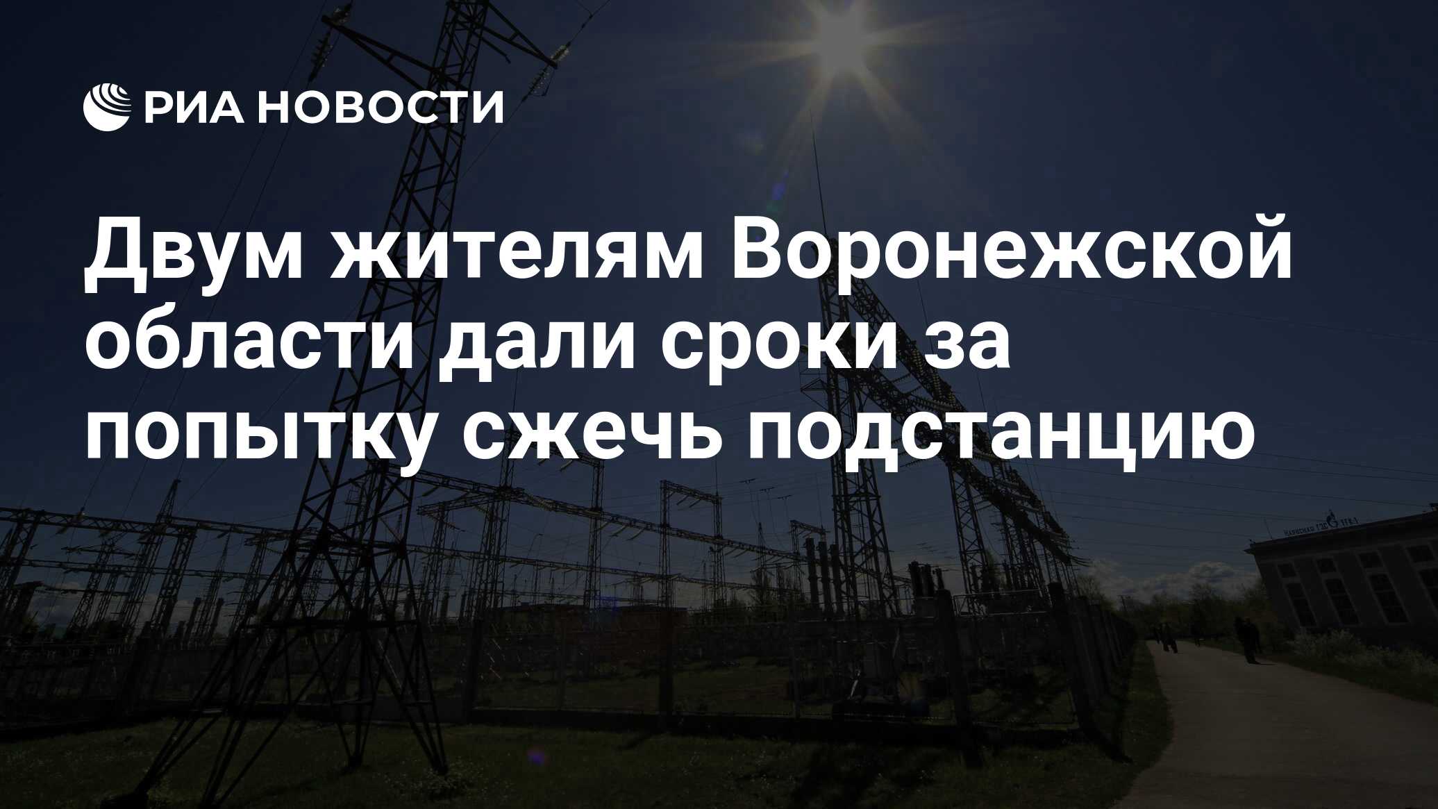 Двум жителям Воронежской области дали сроки за попытку сжечь подстанцию -  РИА Новости, 05.10.2023