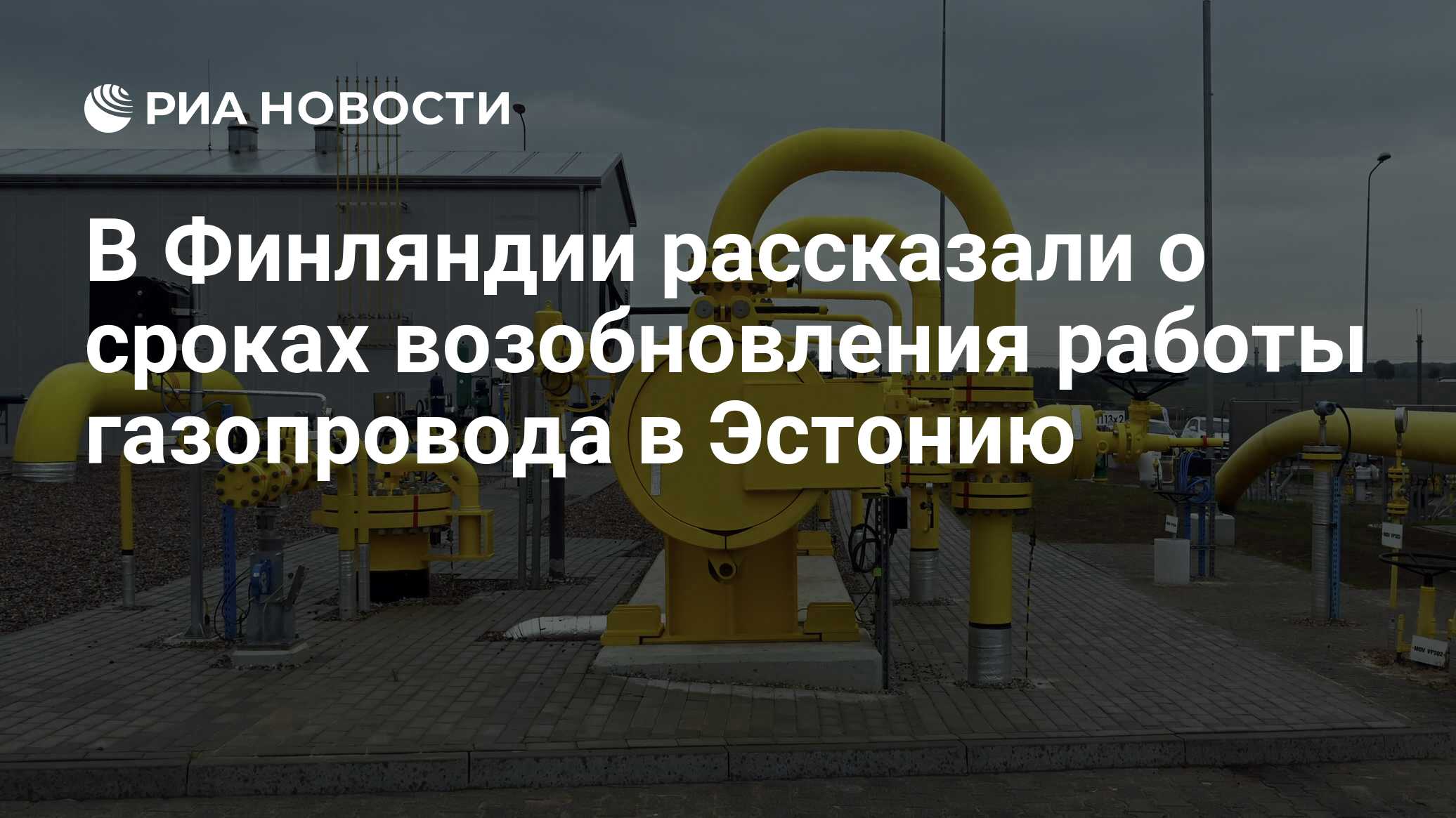 В Финляндии рассказали о сроках возобновления работы газопровода в Эстонию  - РИА Новости, 08.10.2023