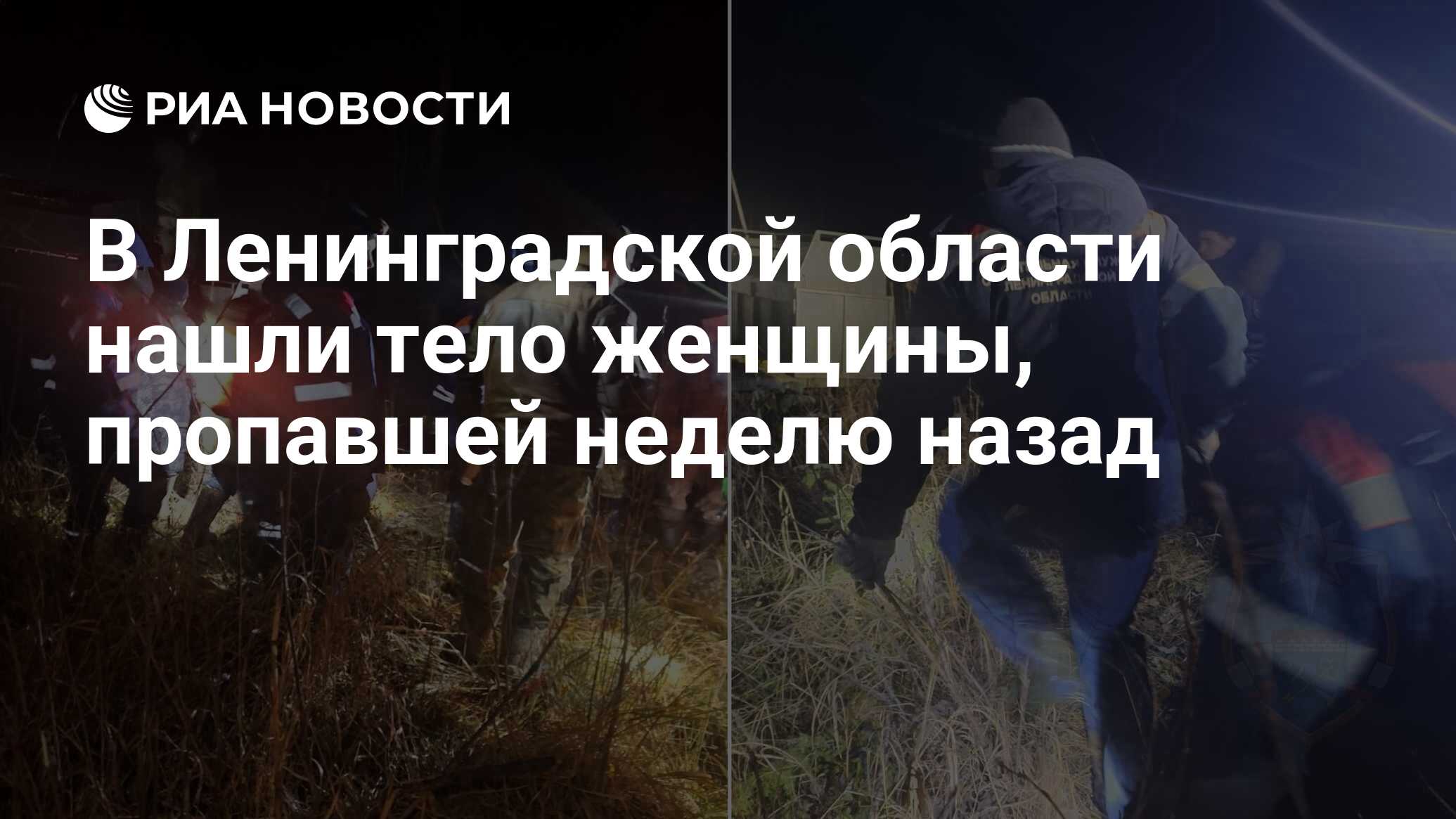 В Ленинградской области нашли тело женщины, пропавшей неделю назад