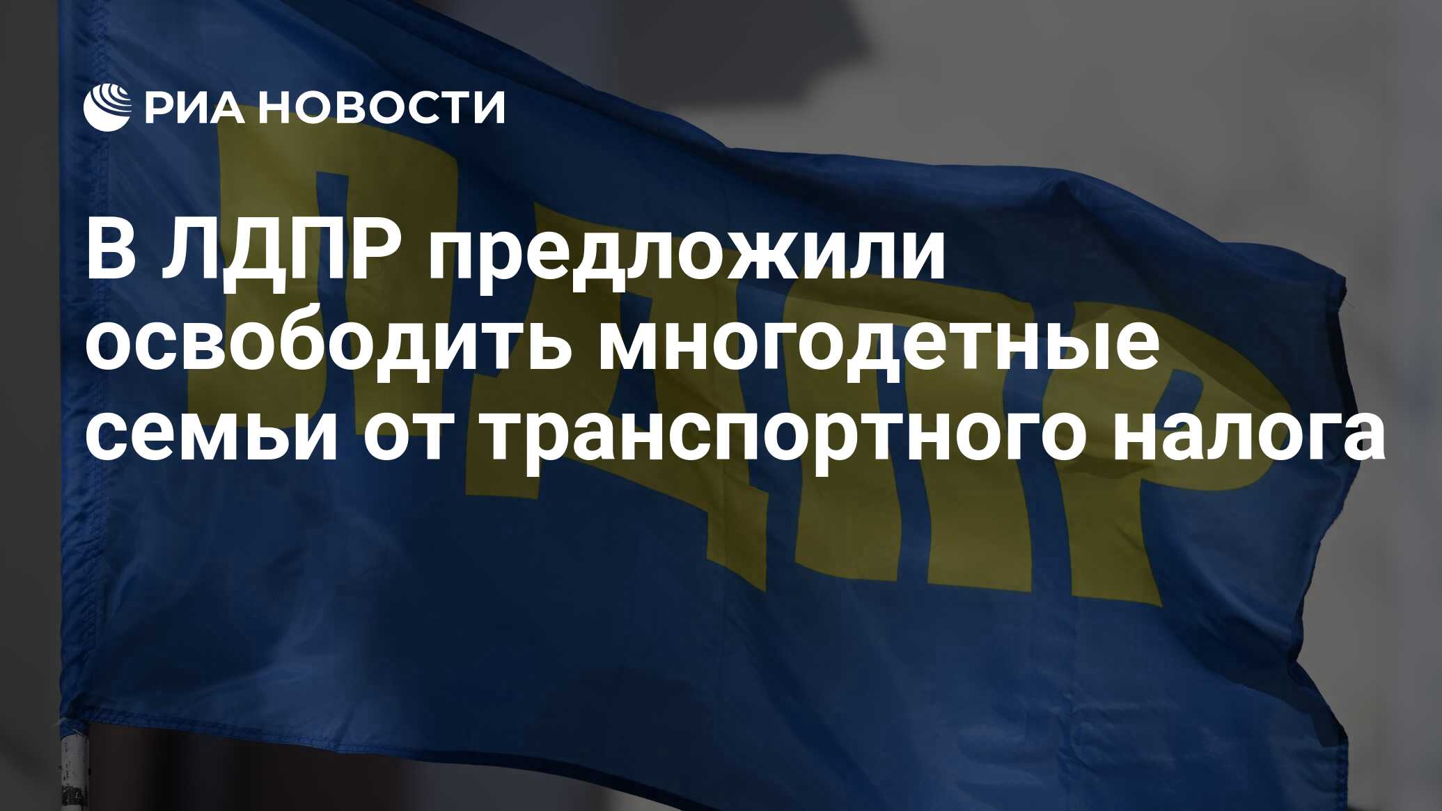 В ЛДПР предложили освободить многодетные семьи от транспортного налога -  РИА Новости, 23.10.2023