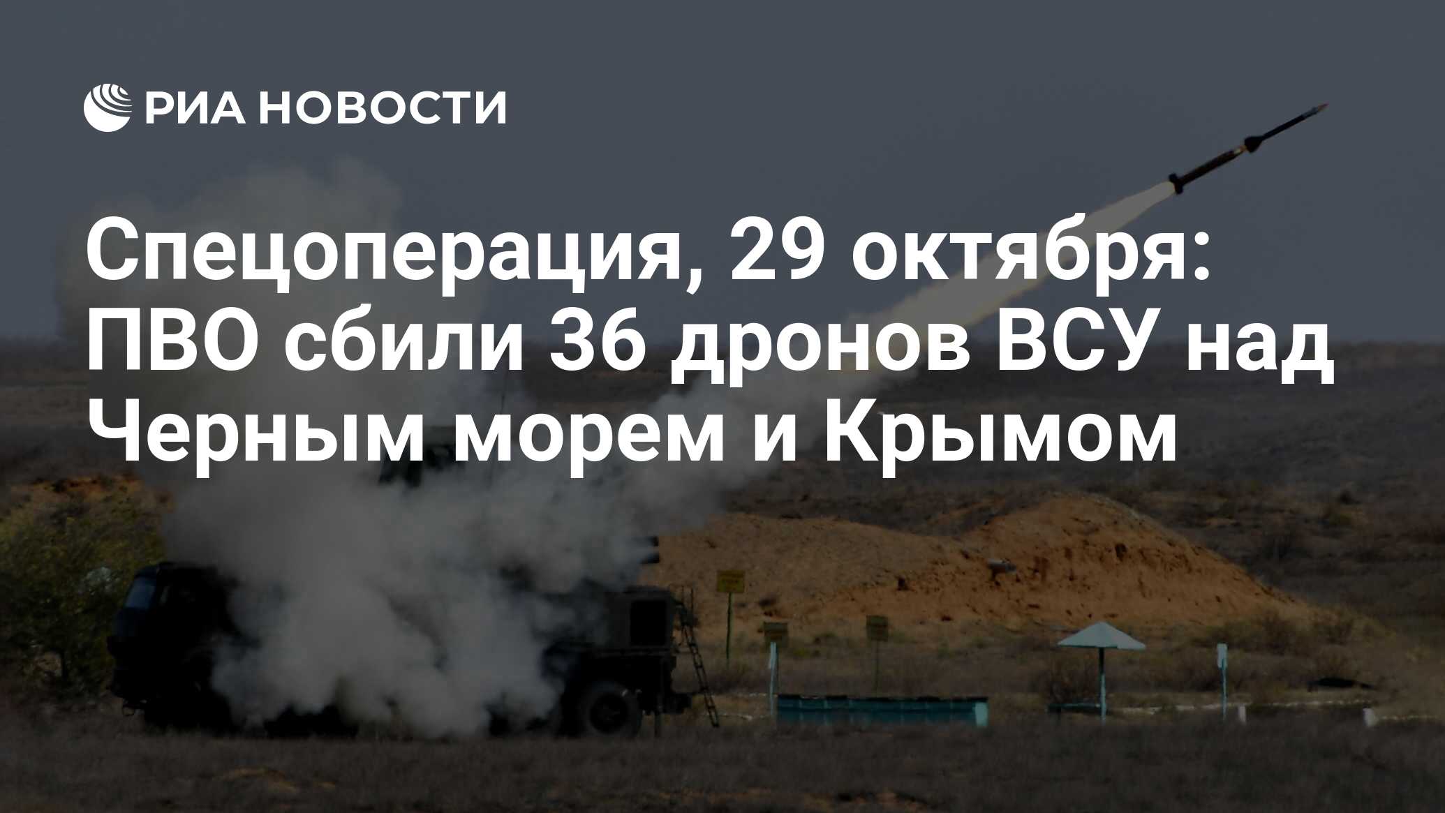 Спецоперация, 29 октября: ПВО сбили 36 дронов ВСУ над Черным морем и Крымом  - РИА Новости, 29.10.2023