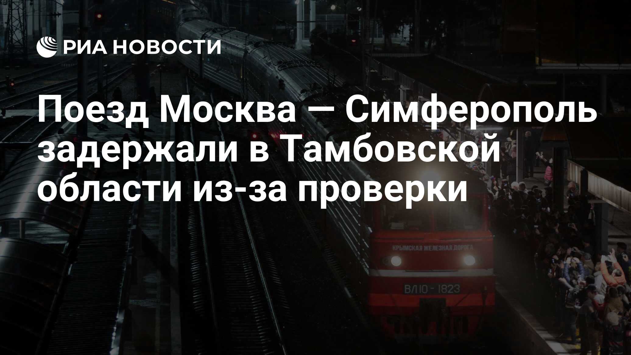 Пассажирский поезд Москва - Симферополь задержали под Тамбовом из-за проверки
