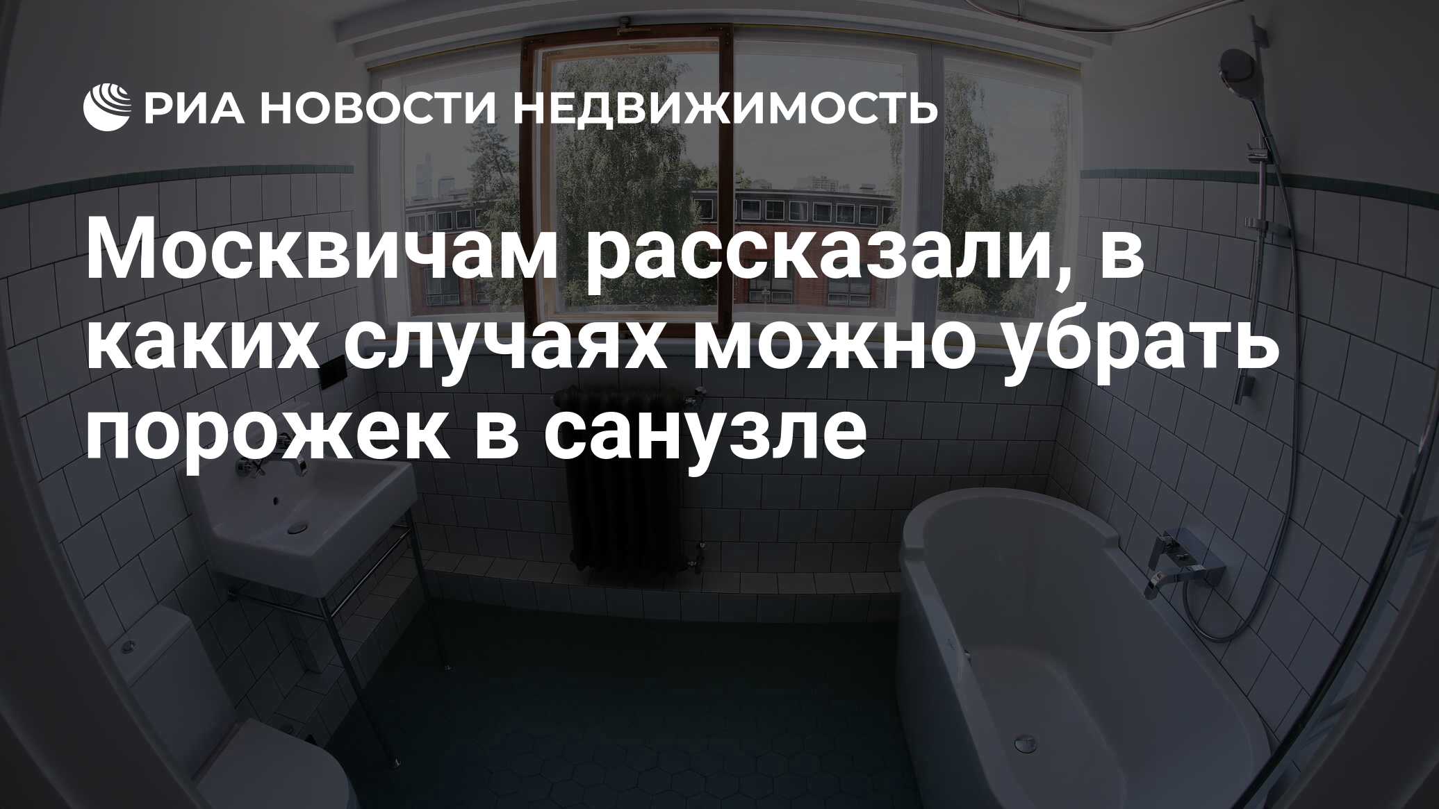 Москвичам рассказали, в каких случаях можно убрать порожек в санузле -  Недвижимость РИА Новости, 04.01.2024