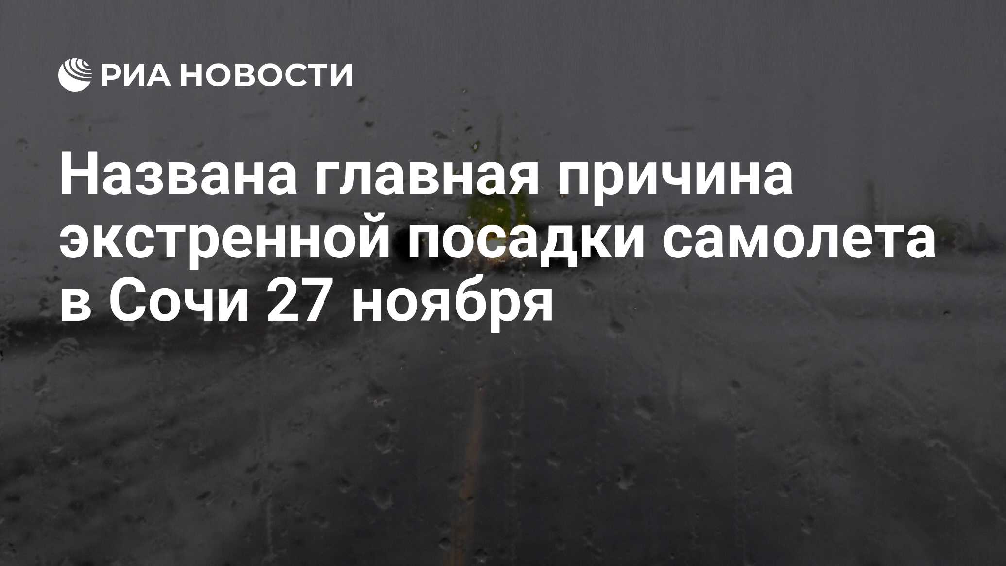 Названа главная причина экстренной посадки самолета в Сочи 27 ноября