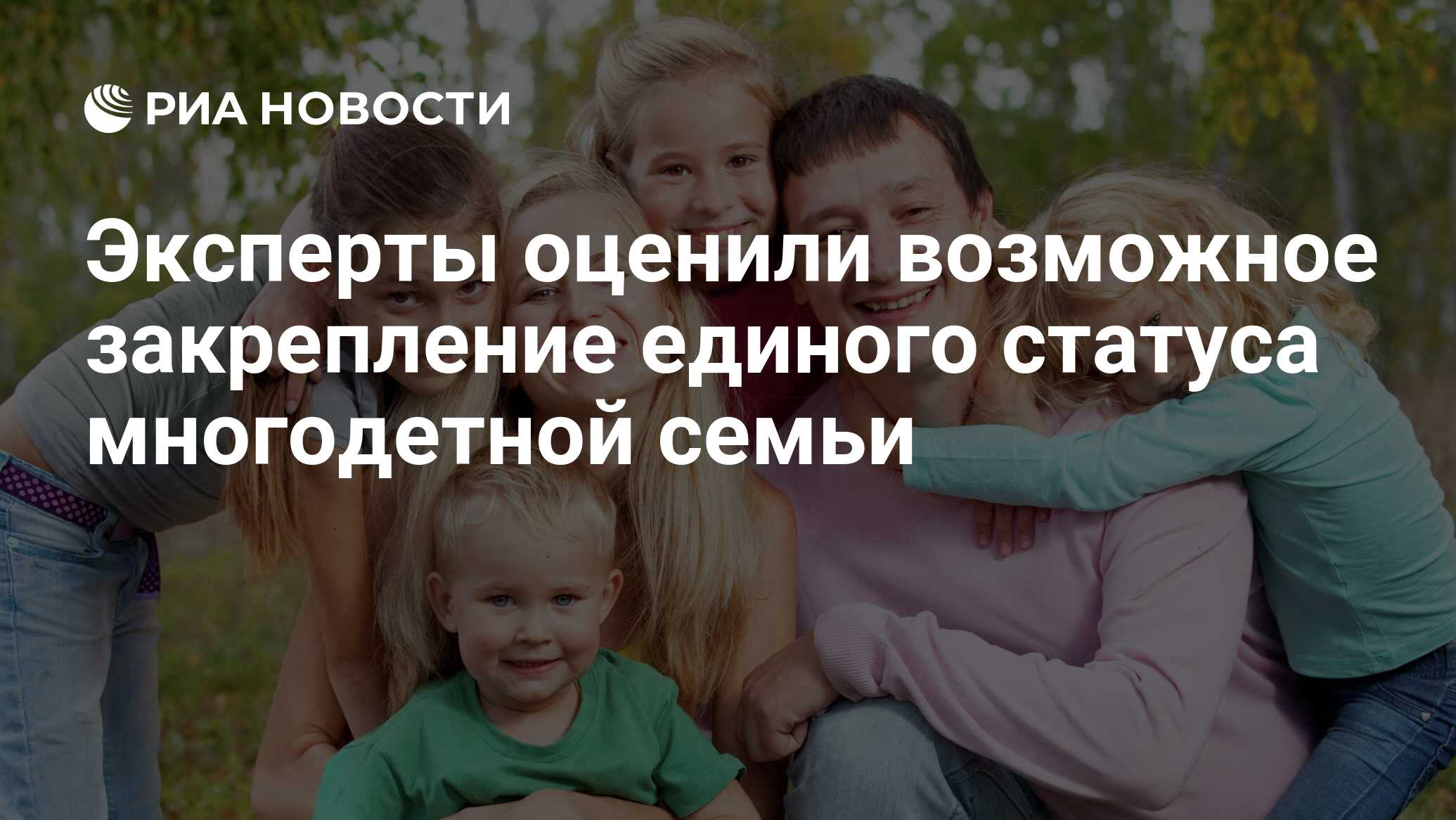 Статус многодетной семьи в россии