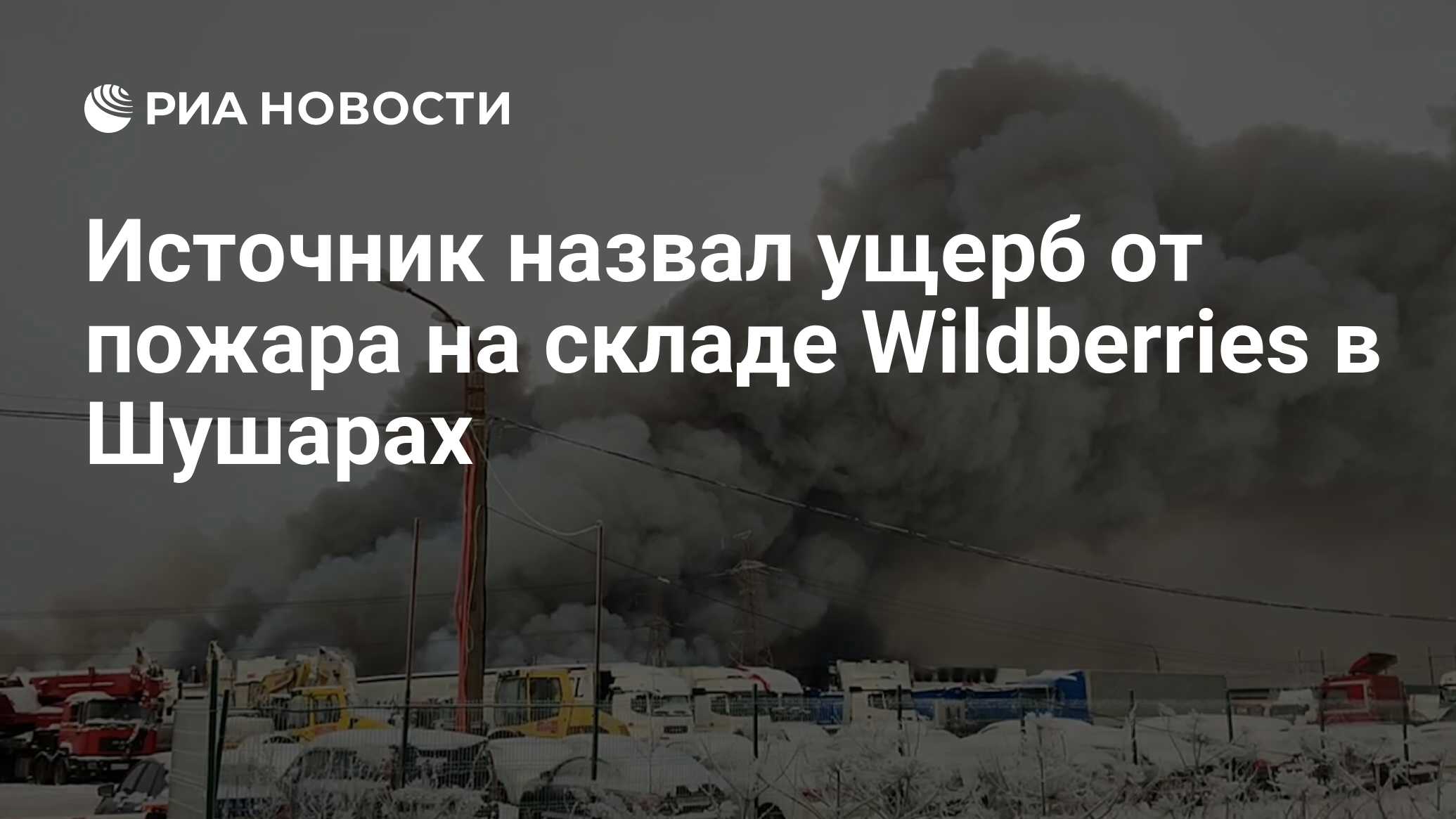 Источник назвал ущерб от пожара на складе Wildberries в Шушарах - РИА  Новости, 13.01.2024