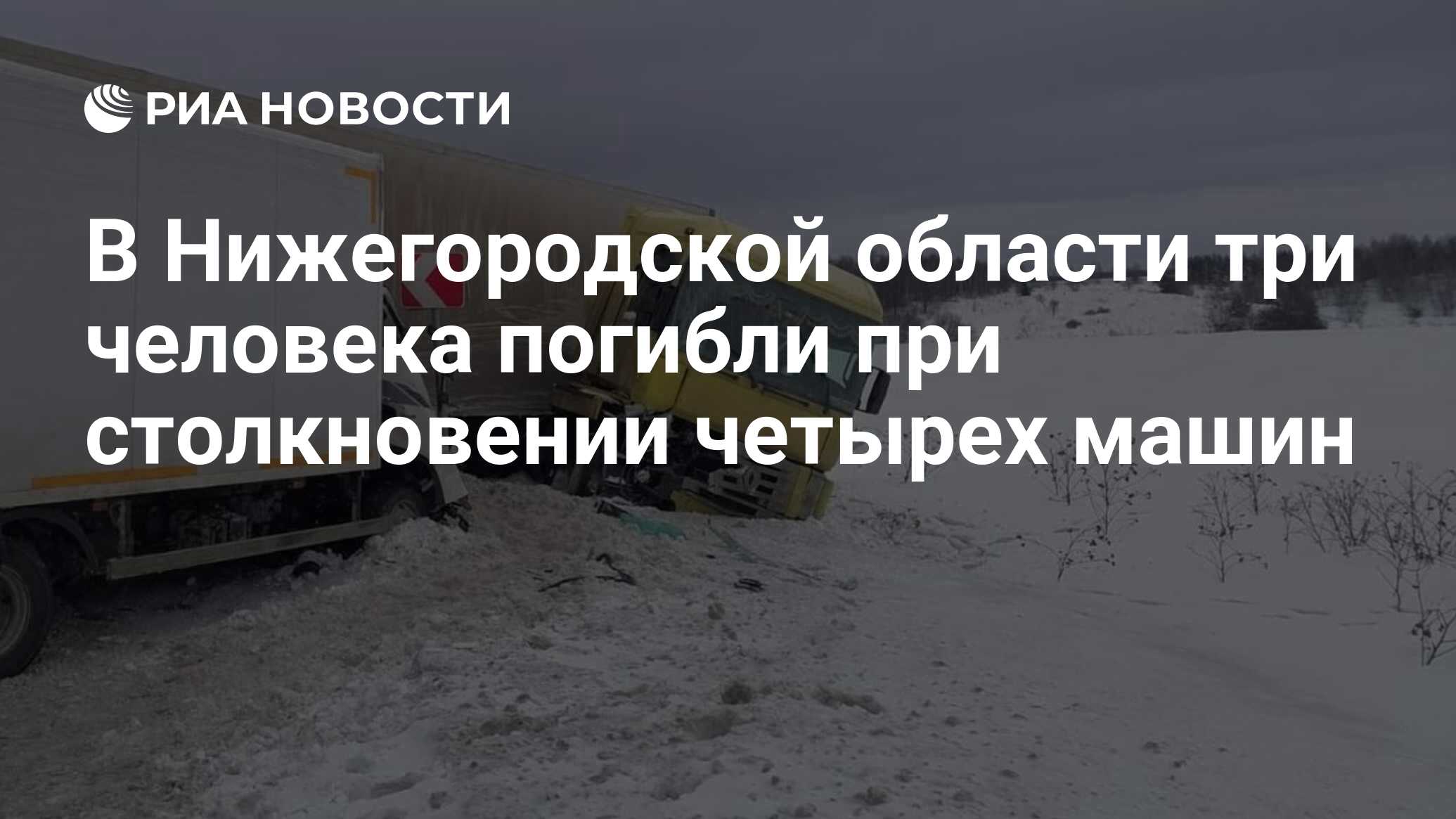 В Нижегородской области три человека погибли при столкновении четырех машин  - РИА Новости, 15.01.2024