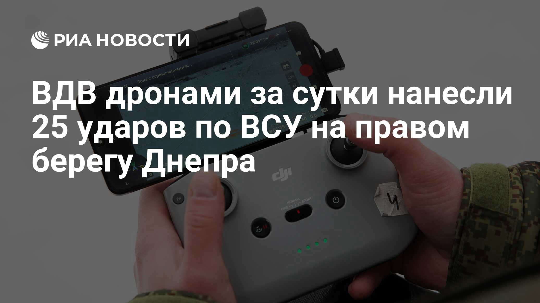 ВДВ дронами за сутки нанесли 25 ударов по ВСУ на правом берегу Днепра - РИА  Новости, 01.02.2024