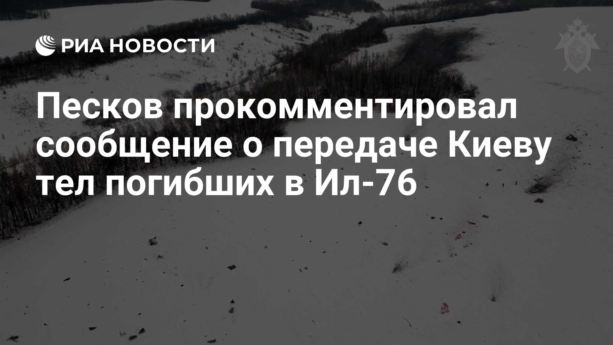 Песков прокомментировал сообщение о передаче Киеву тел погибших в Ил-76 -  РИА Новости, 02.02.2024