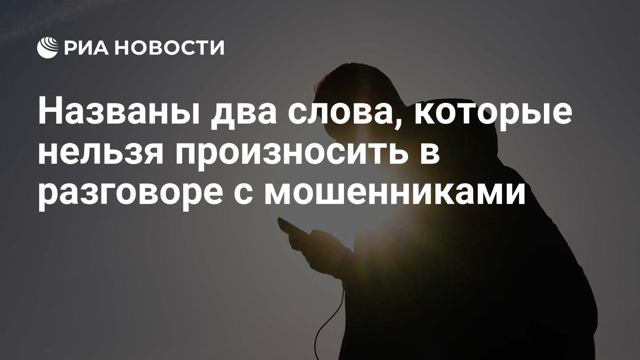 Названы два слова, которые нельзя произносить в разговоре с мошенниками -  РИА Новости, 02.02.2024