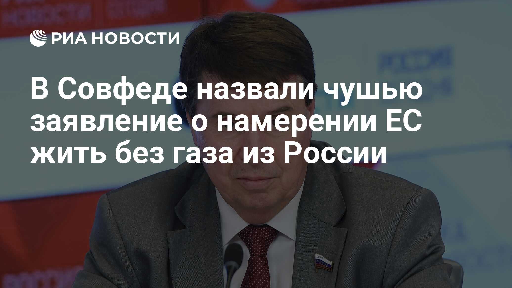 В Совфеде назвали чушью заявление о намерении ЕС жить без газа из России -  РИА Новости, 16.02.2024