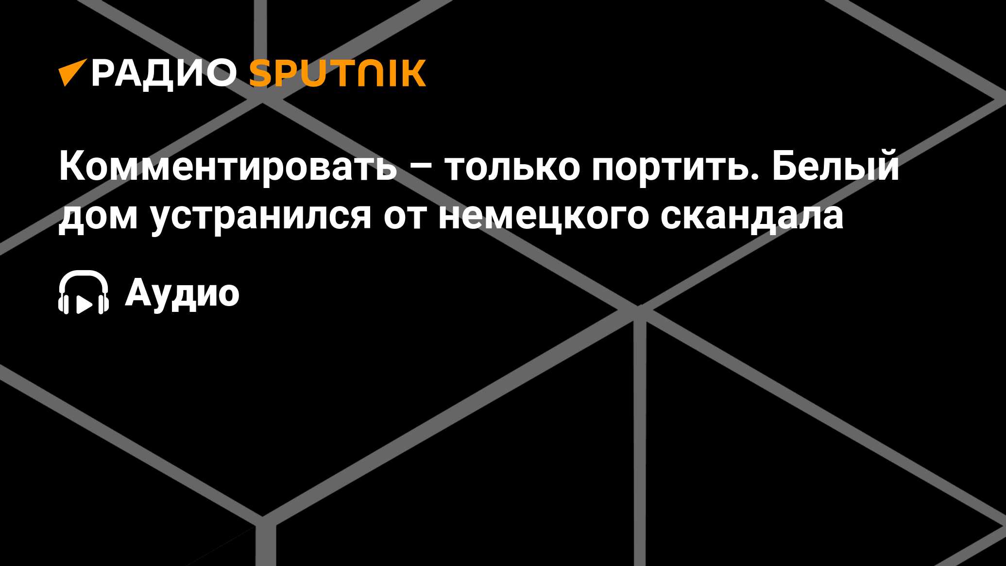 Комментировать – только портить. Белый дом устранился от немецкого скандала  - Радио Sputnik, 06.03.2024