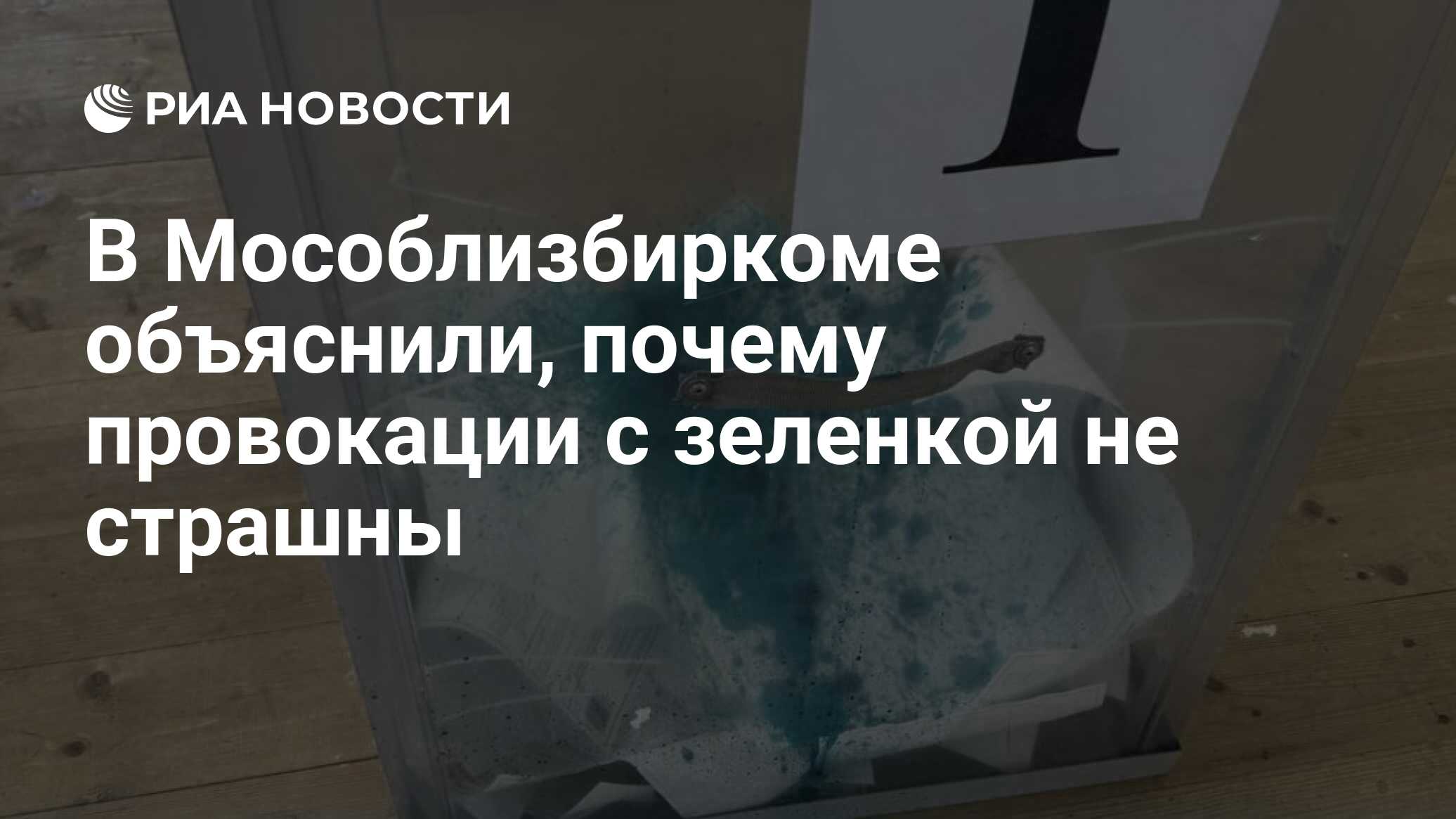 В Мособлизбиркоме объяснили, почему провокации с зеленкой не страшны - РИА  Новости, 17.03.2024