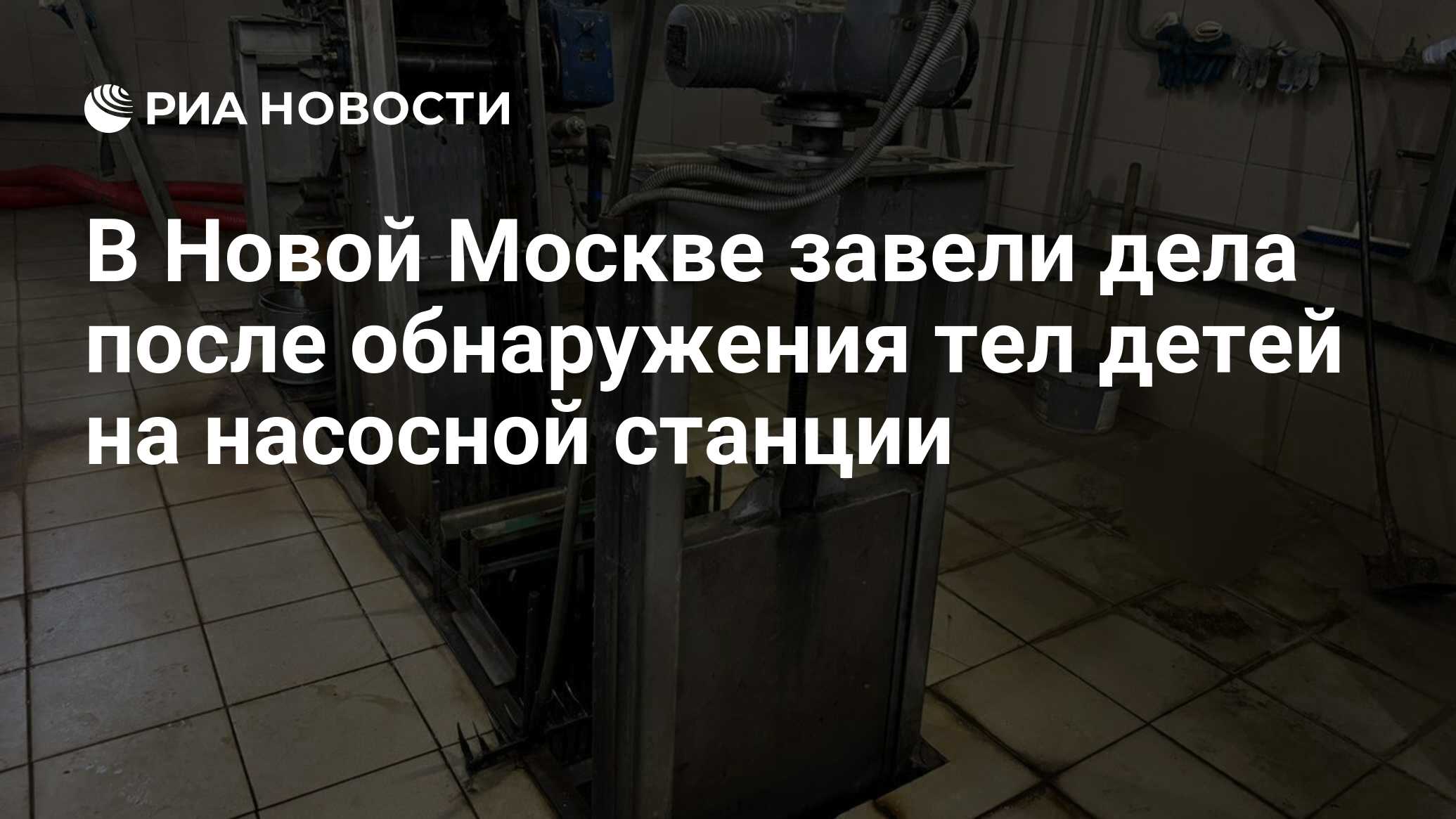 В Новой Москве завели дела после обнаружения тел детей на насосной станции  - РИА Новости, 20.03.2024