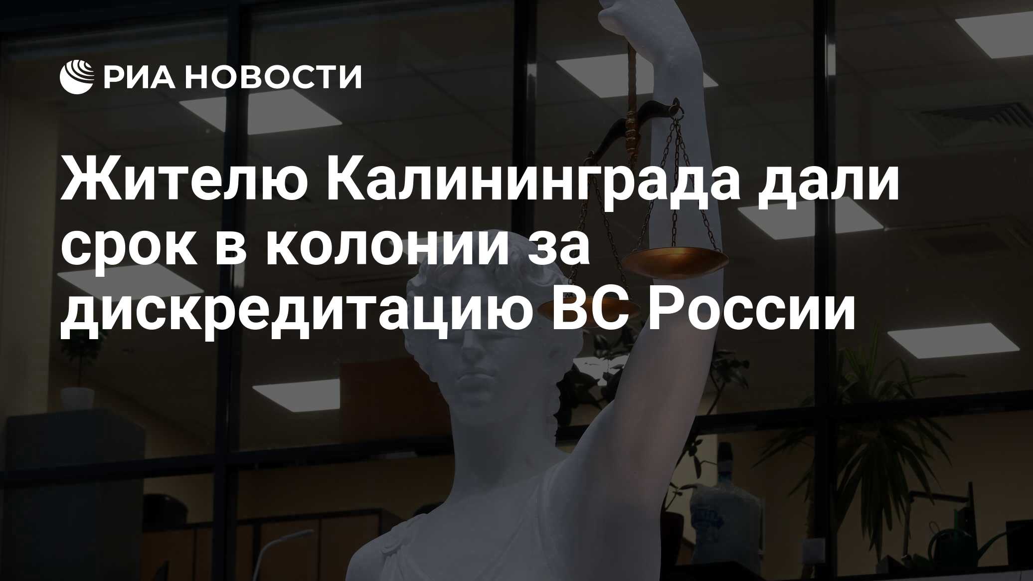 Жителю Калининграда дали срок в колонии за дискредитацию ВС России - РИА  Новости, 28.03.2024