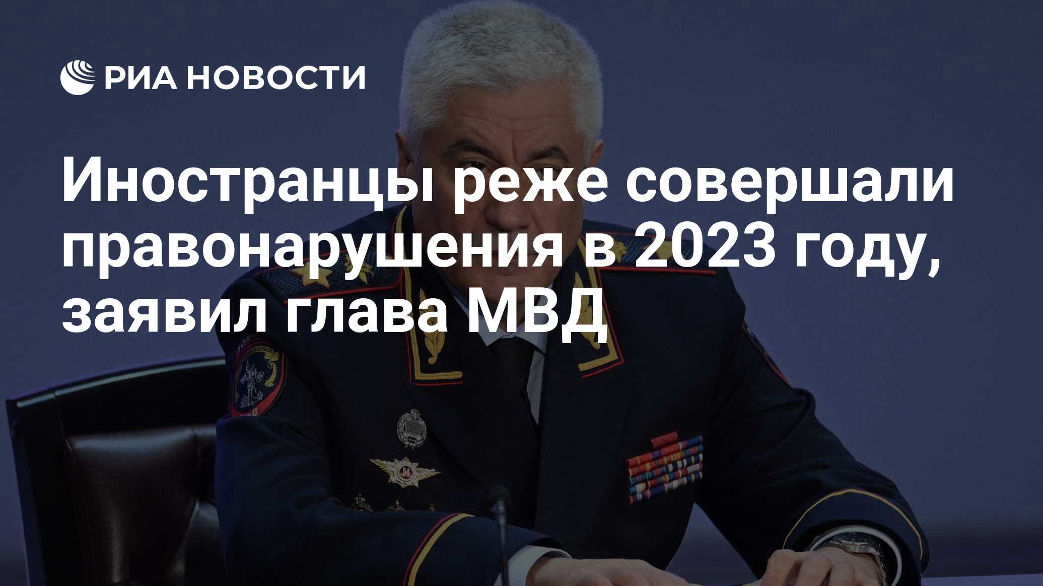 Иностранцы реже совершали правонарушения в 2023 году, заявил глава МВД -  РИА Новости, 02.04.2024