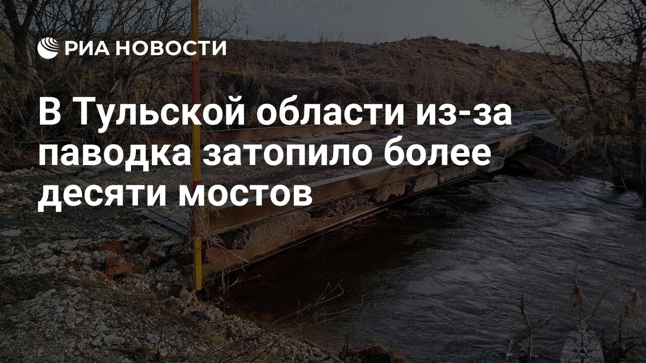 В Тульской области из-за паводка затопило более десяти мостов - РИА  Новости, 08.04.2024