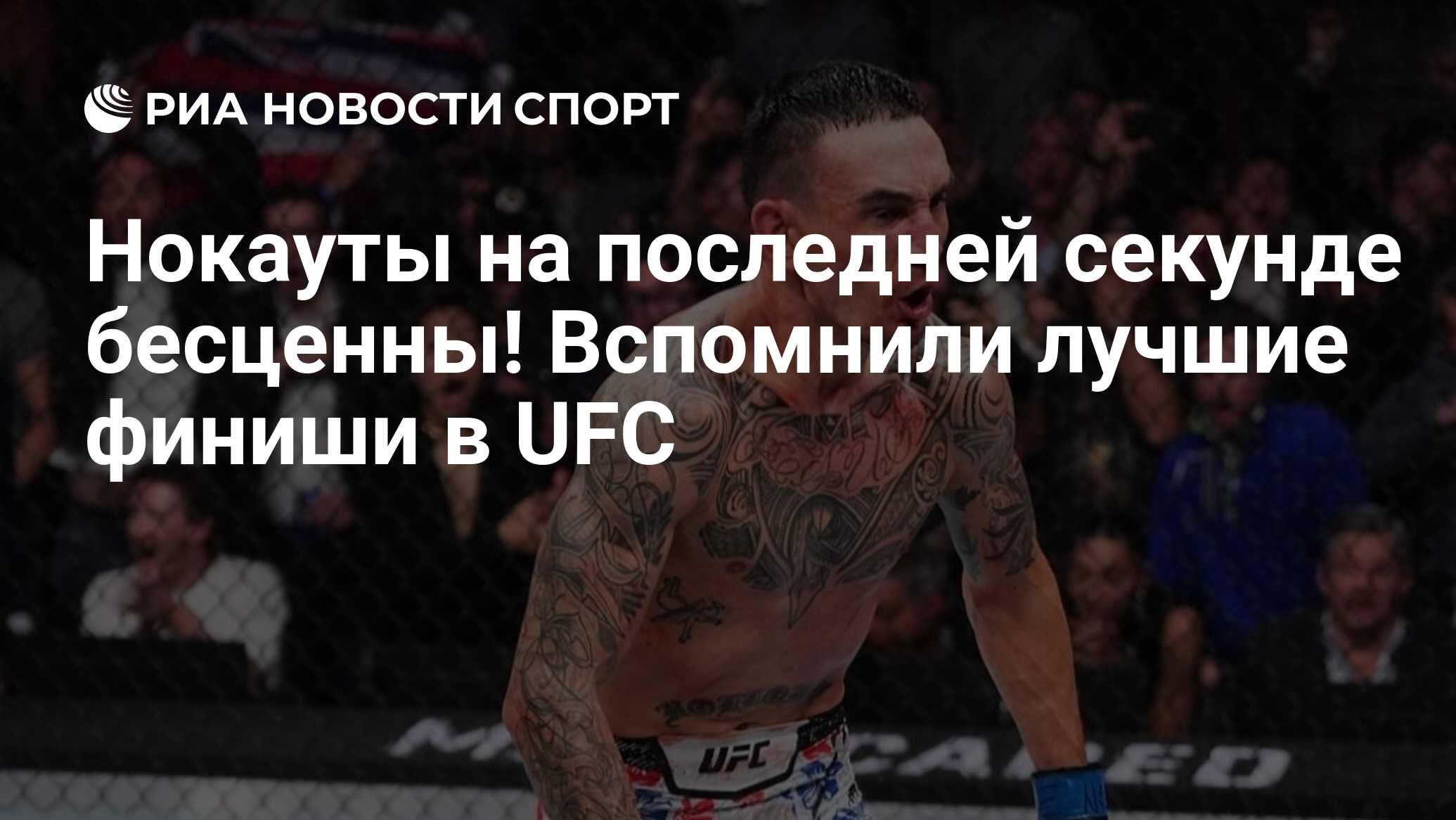 Нокауты на последней секунде бесценны! Вспомнили лучшие финиши в UFC - РИА  Новости Спорт, 17.04.2024