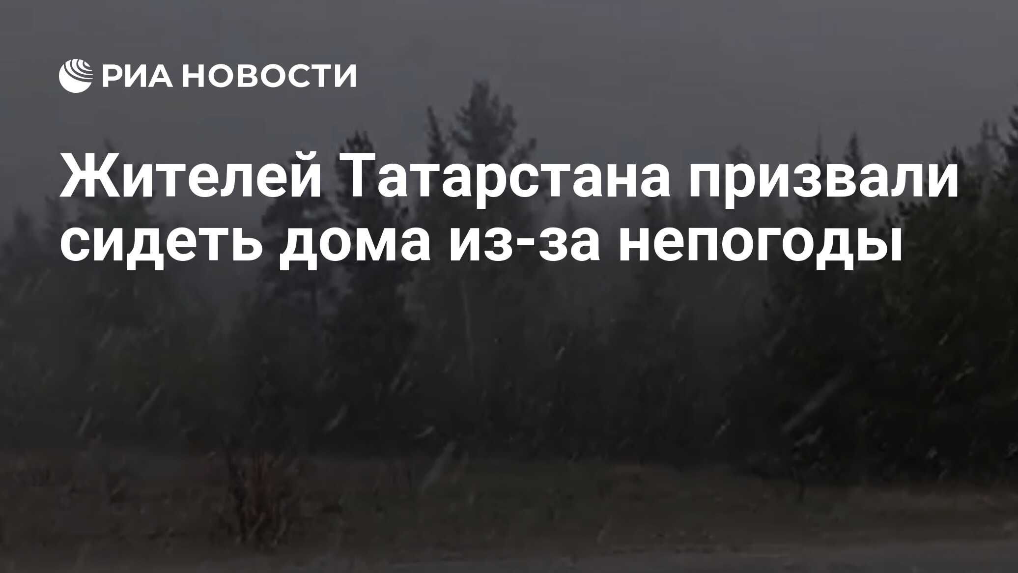 Жителей Татарстана призвали сидеть дома из-за непогоды - РИА Новости,  23.04.2024