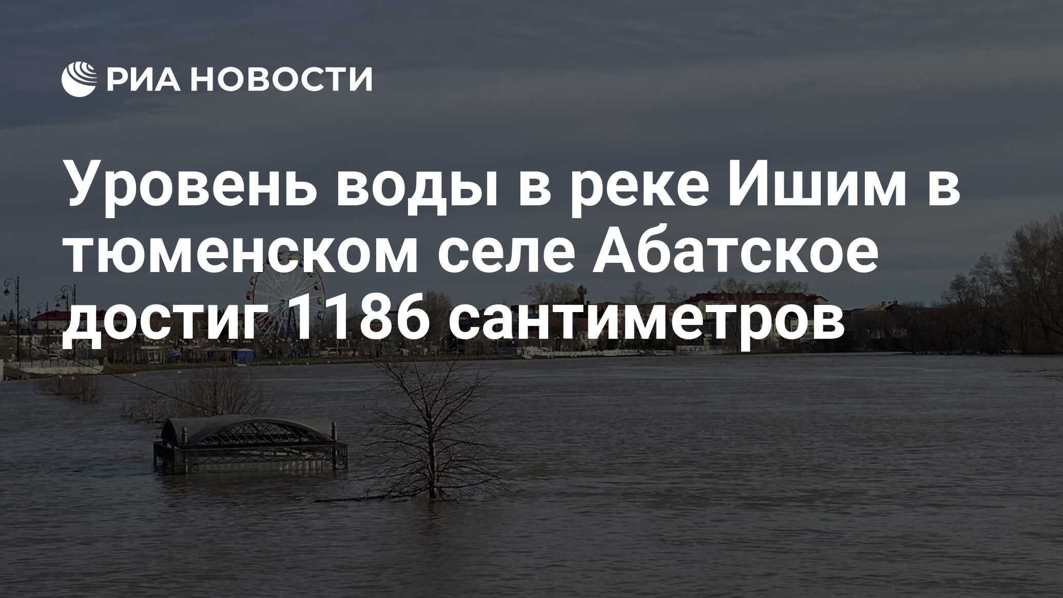 Уровень воды в реке Ишим в тюменском селе Абатское достиг 1186 сантиметров  - РИА Новости, 26.04.2024