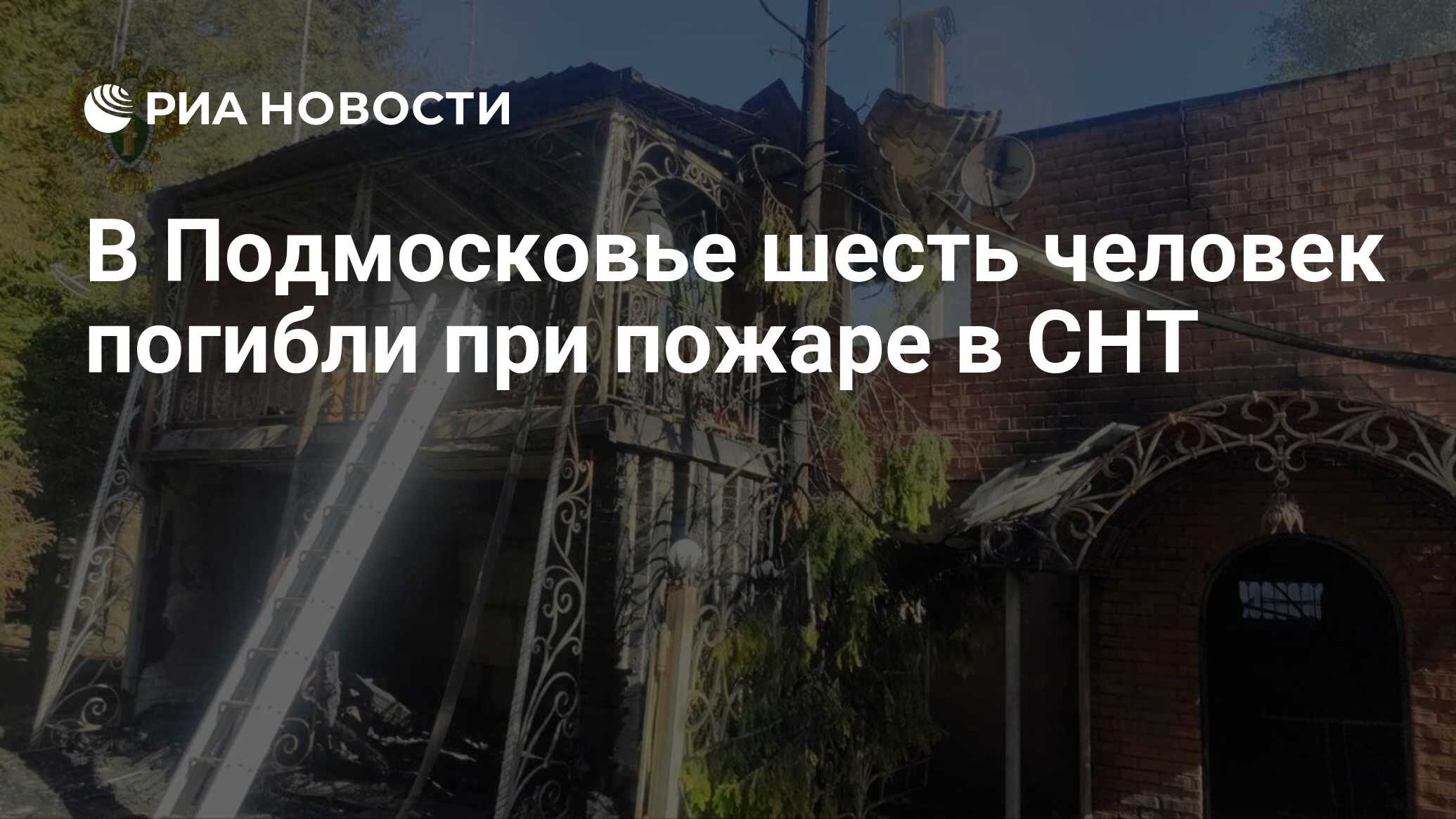 В Подмосковье шесть человек погибли при пожаре в СНТ - РИА Новости,  23.05.2024