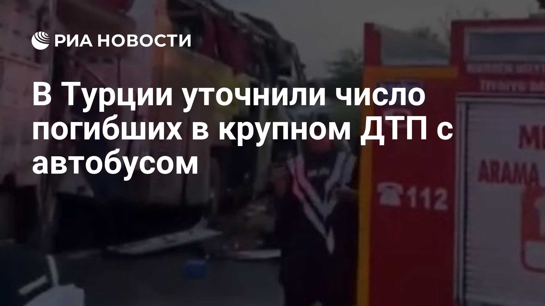 В Турции уточнили число погибших в крупном ДТП с автобусом - РИА Новости,  26.05.2024