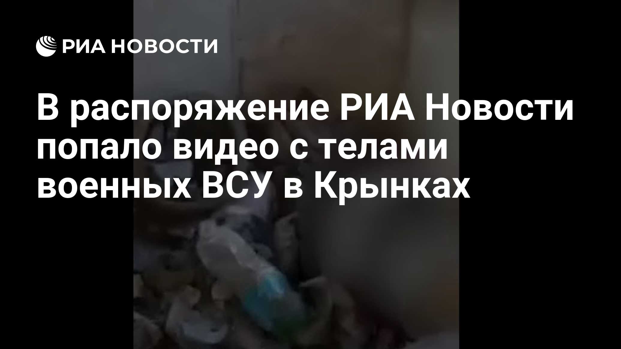 В распоряжение РИА Новости попало видео с телами военных ВСУ в Крынках -  РИА Новости, 28.05.2024