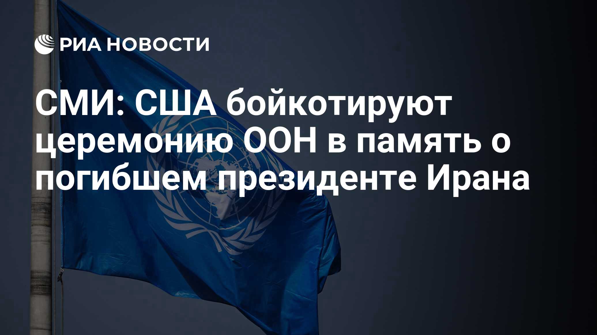 СМИ: США бойкотируют церемонию ООН в память о погибшем президенте Ирана -  РИА Новости, 30.05.2024