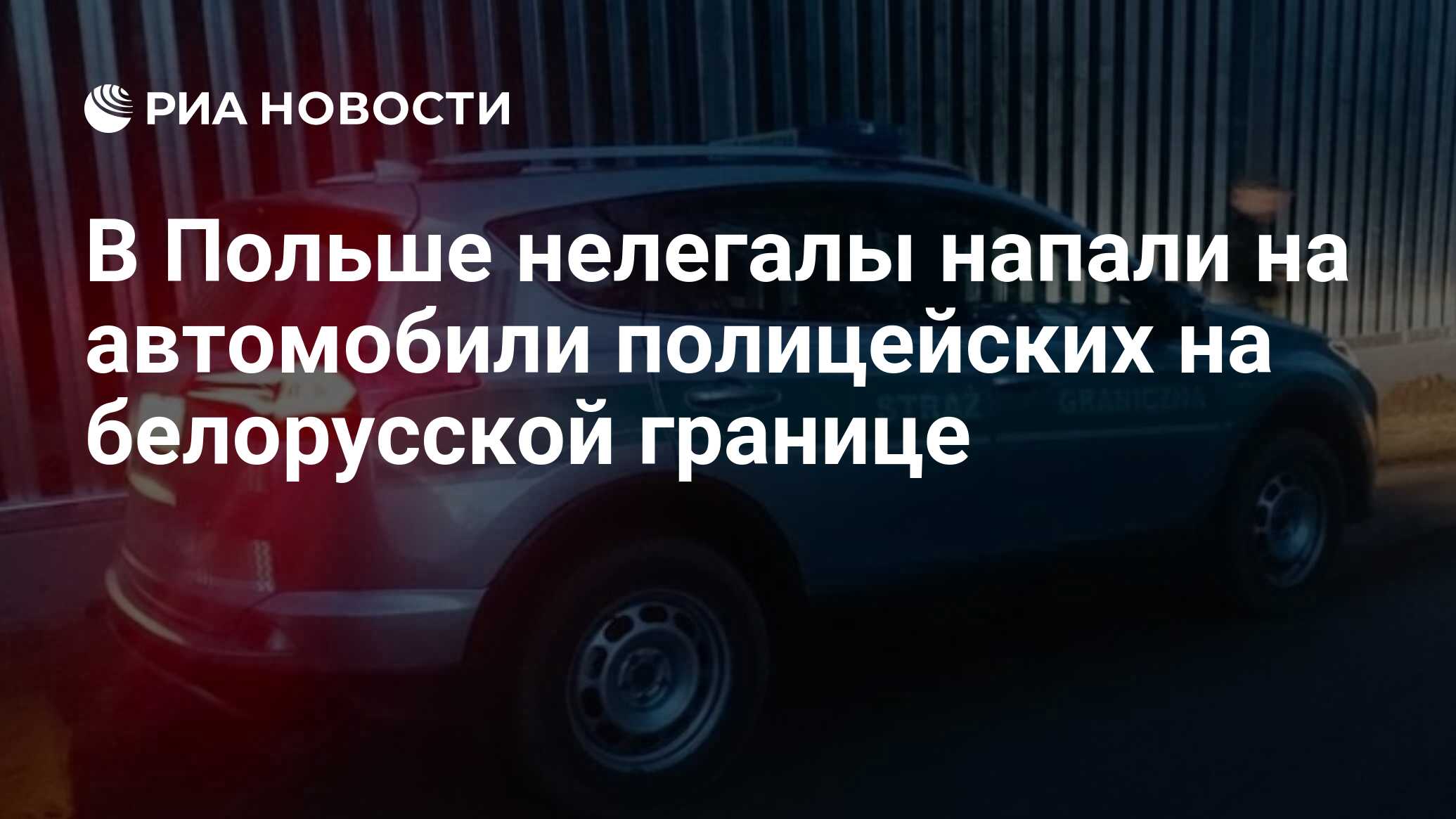 В Польше нелегалы напали на автомобили полицейских на белорусской границе -  РИА Новости, 05.06.2024