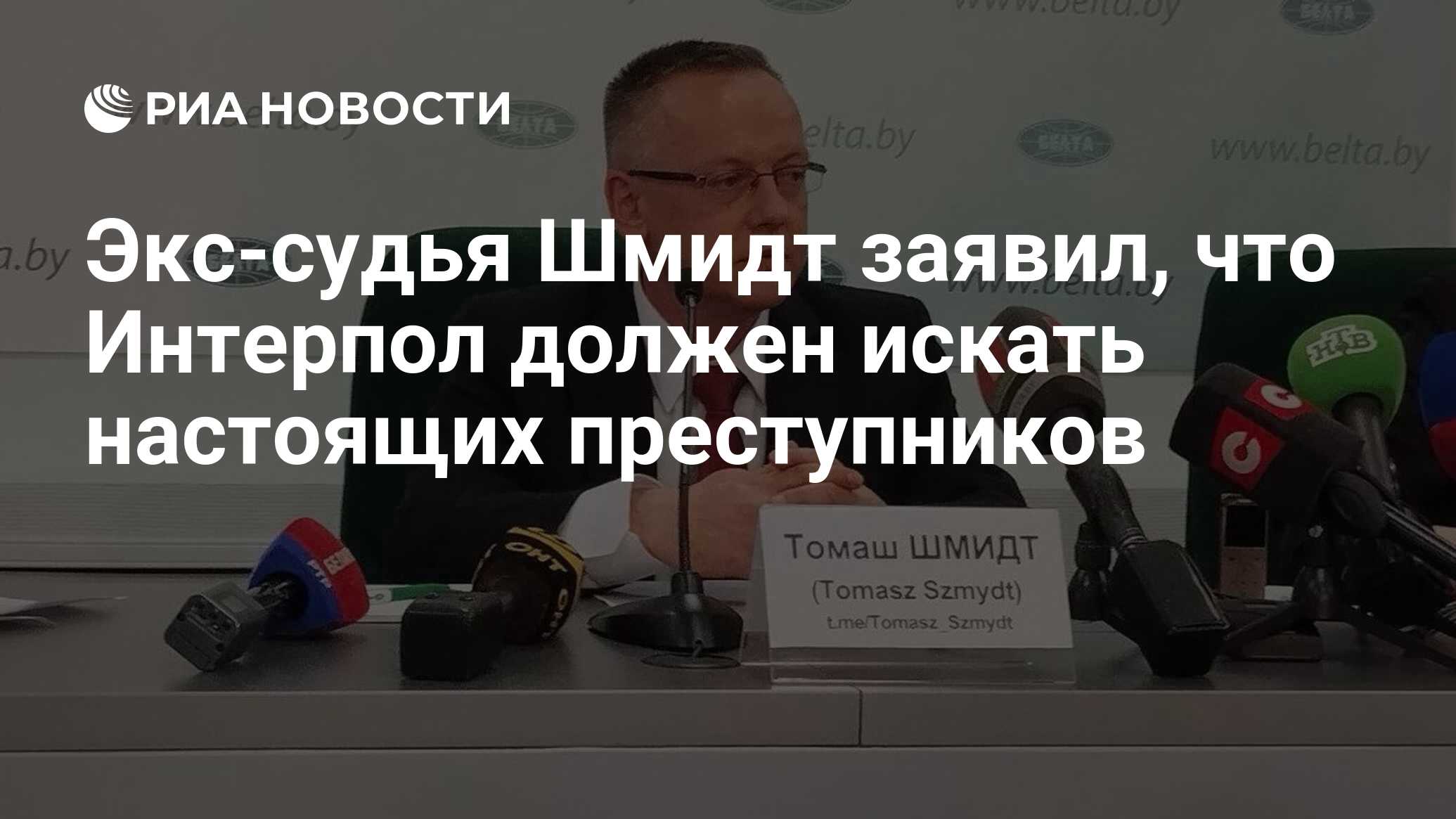 Экс-судья Шмидт заявил, что Интерпол должен искать настоящих преступников -  РИА Новости, 05.06.2024