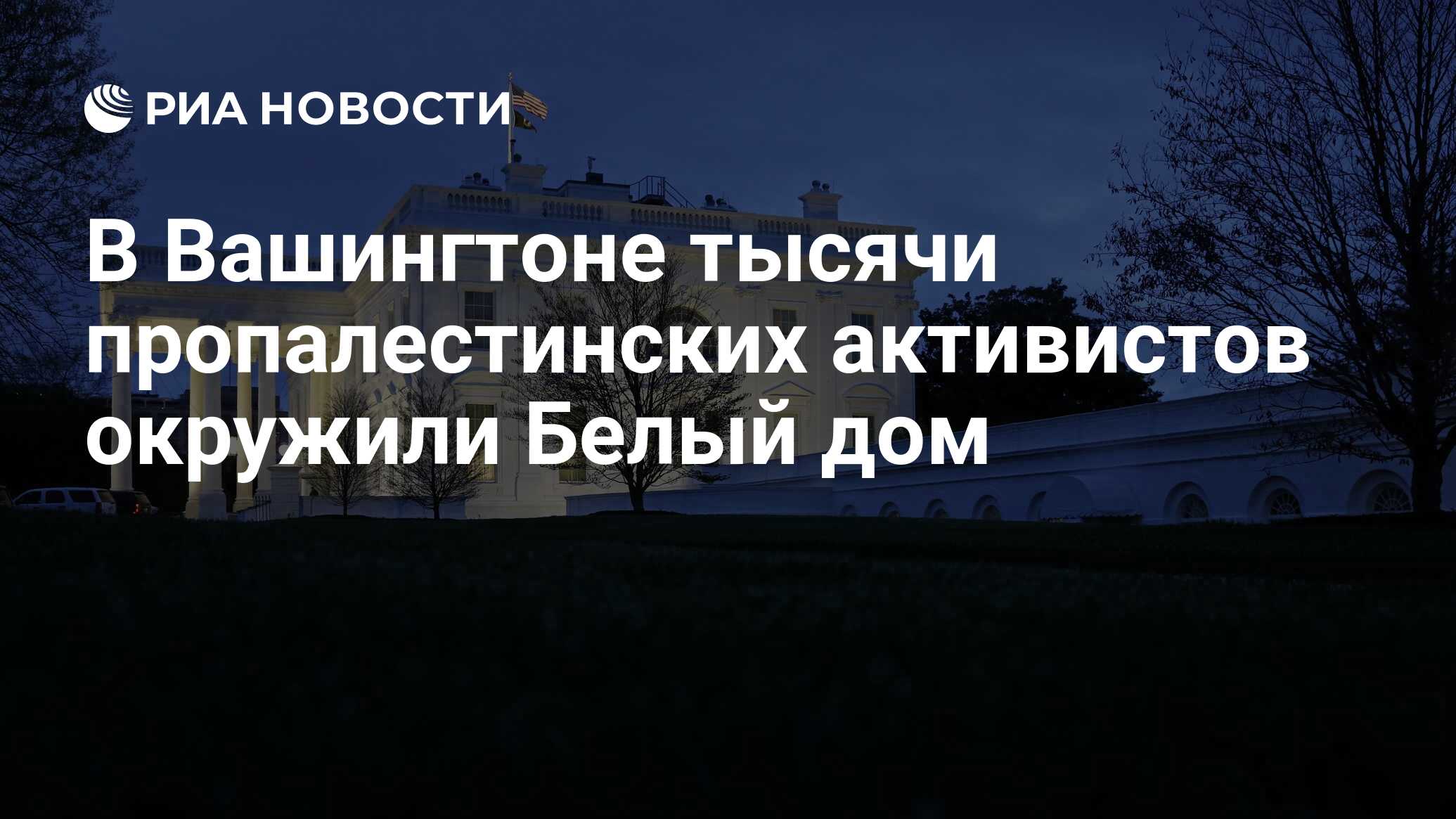 В Вашингтоне тысячи пропалестинских активистов окружили Белый дом - РИА  Новости, 08.06.2024