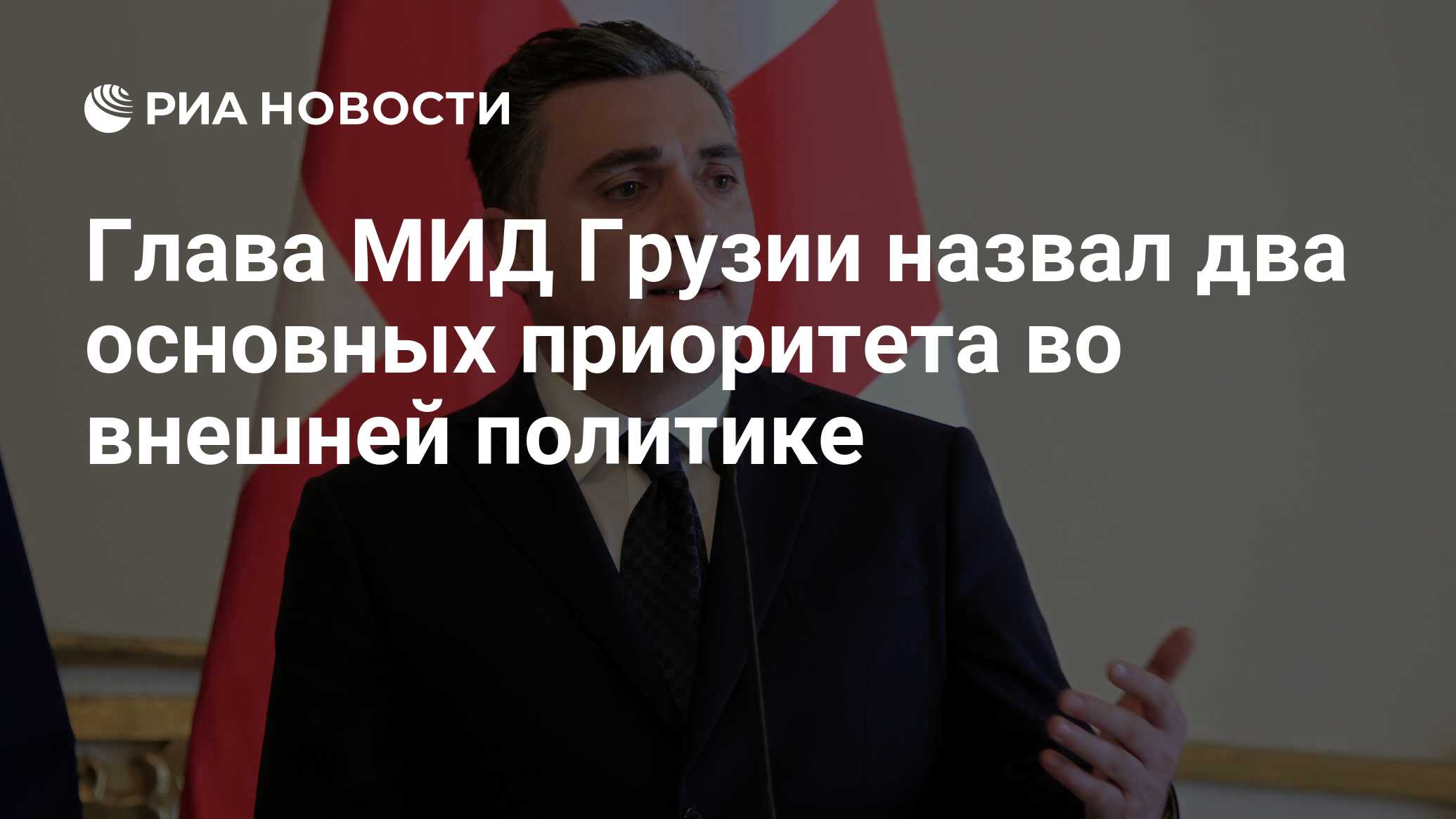 Глава МИД Грузии назвал два основных приоритета во внешней политике - РИА  Новости, 21.06.2024