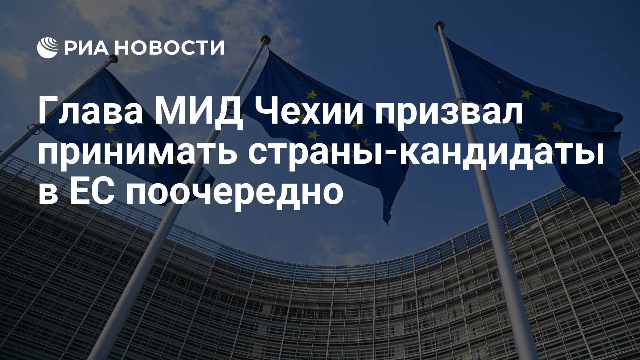 Глава МИД Чехии призвал принимать страны-кандидаты в ЕС поочередно - РИА  Новости, 23.06.2024