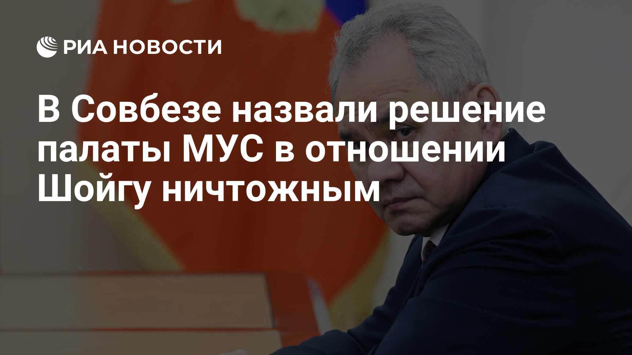 В Совбезе назвали решение палаты МУС в отношении Шойгу ничтожным - РИА  Новости, 25.06.2024