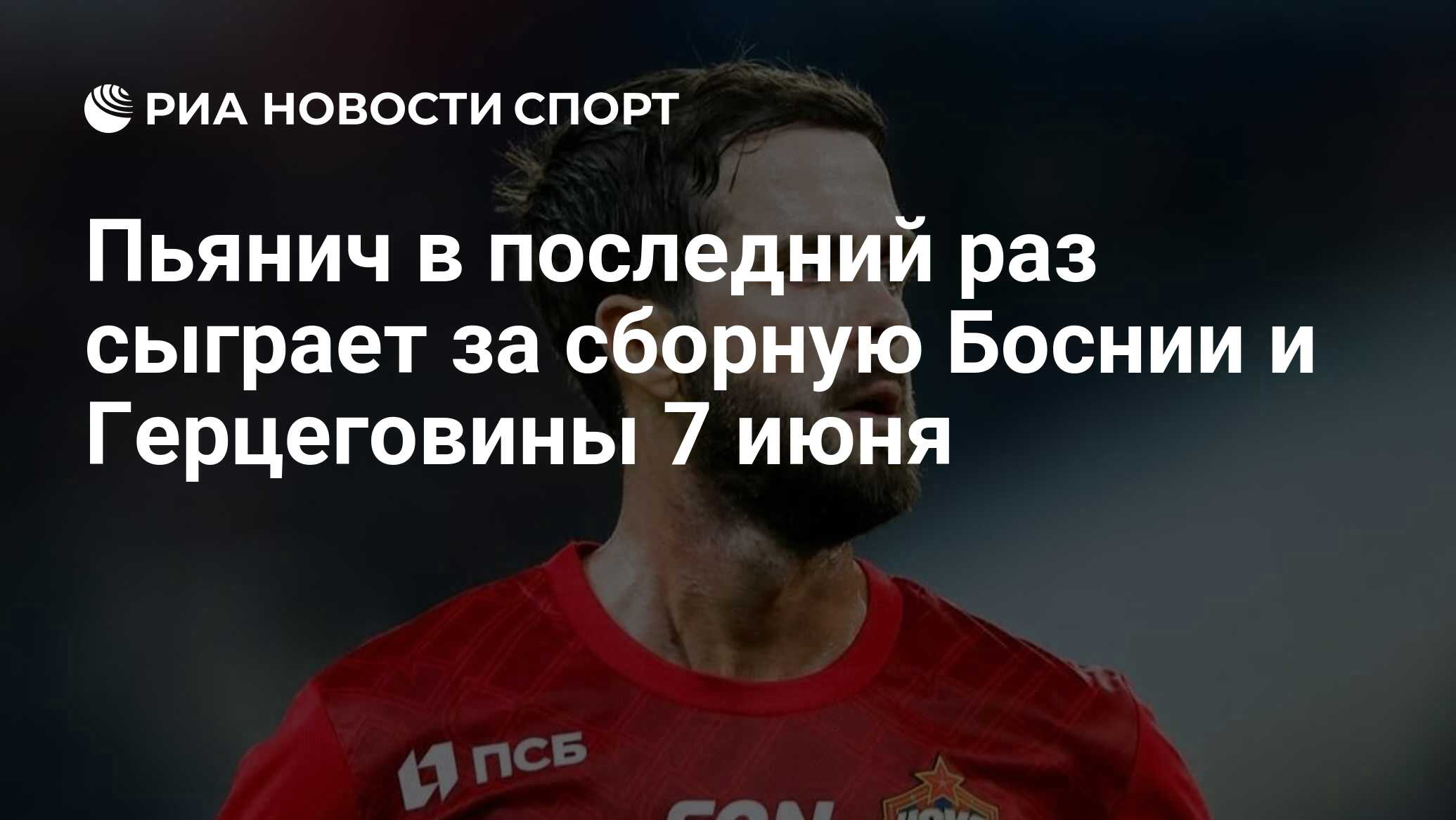 Пьянич в последний раз сыграет за сборную Боснии и Герцеговины 7 июня